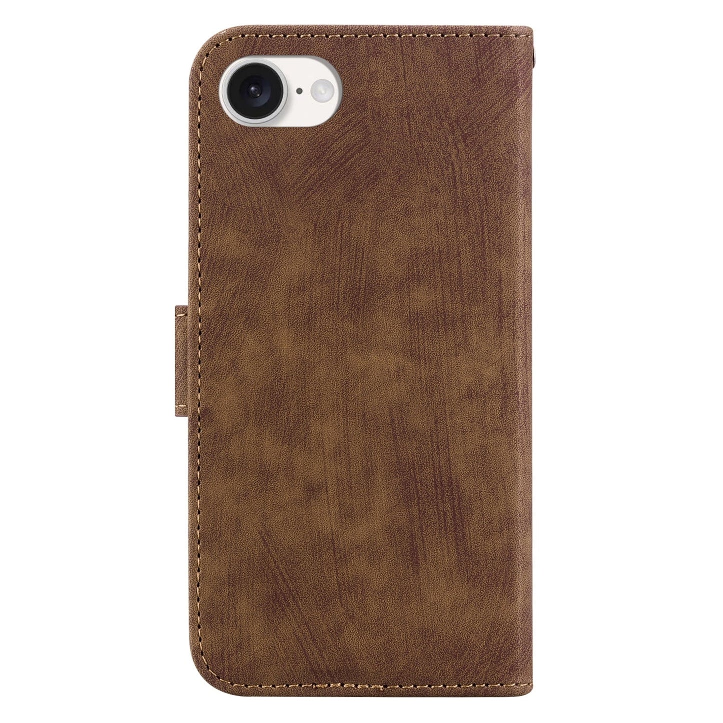 For iPhone 16e Little Tiger Embossed Leather Phone Case(Brown)