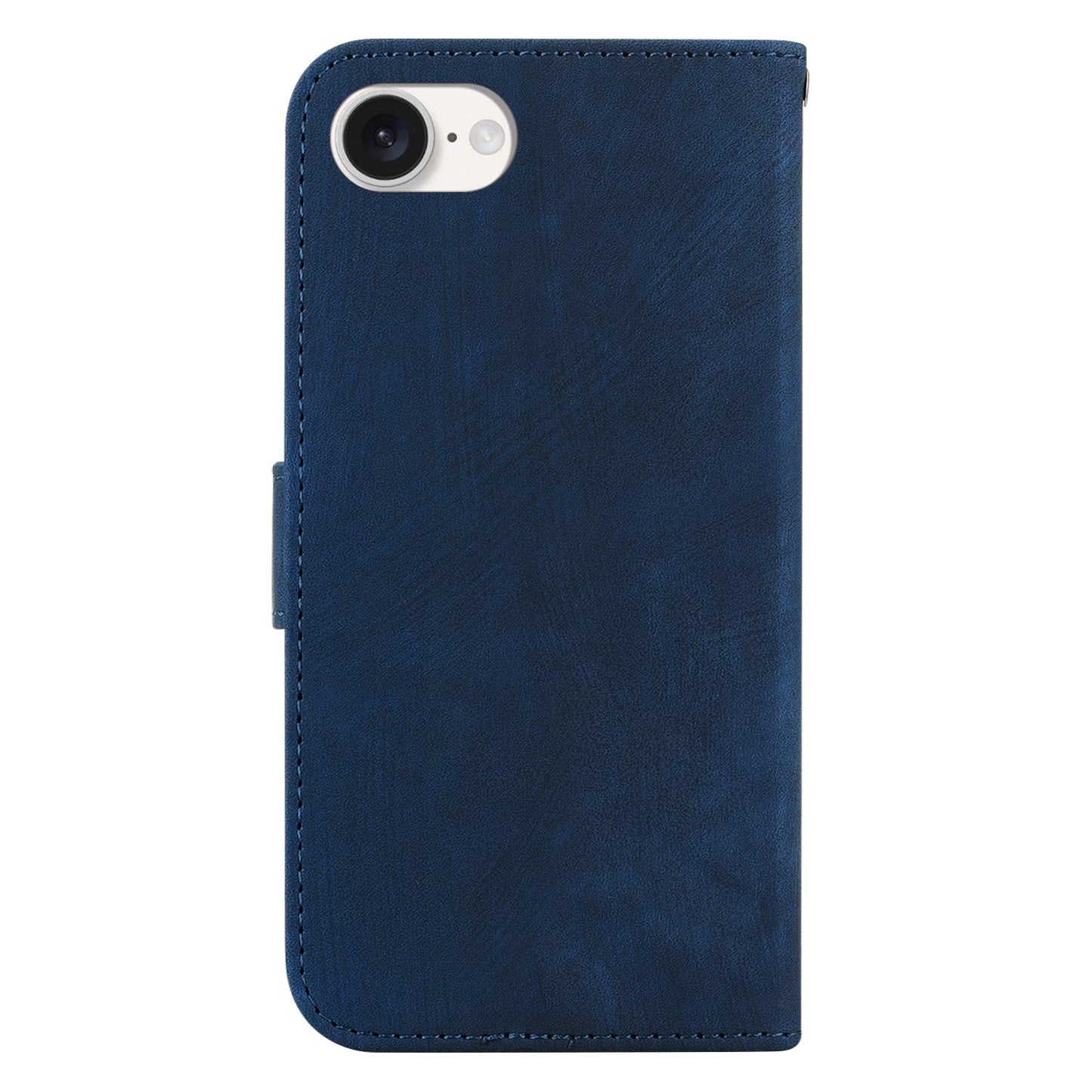 For iPhone 16e Little Tiger Embossed Leather Phone Case(Dark Blue)