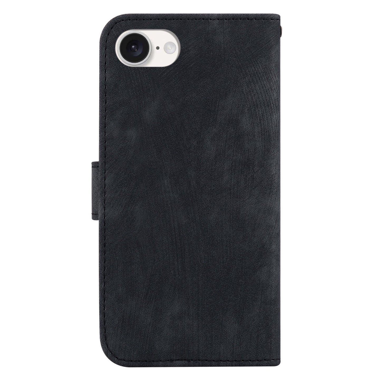 For iPhone 16e Little Tiger Embossed Leather Phone Case(Black)
