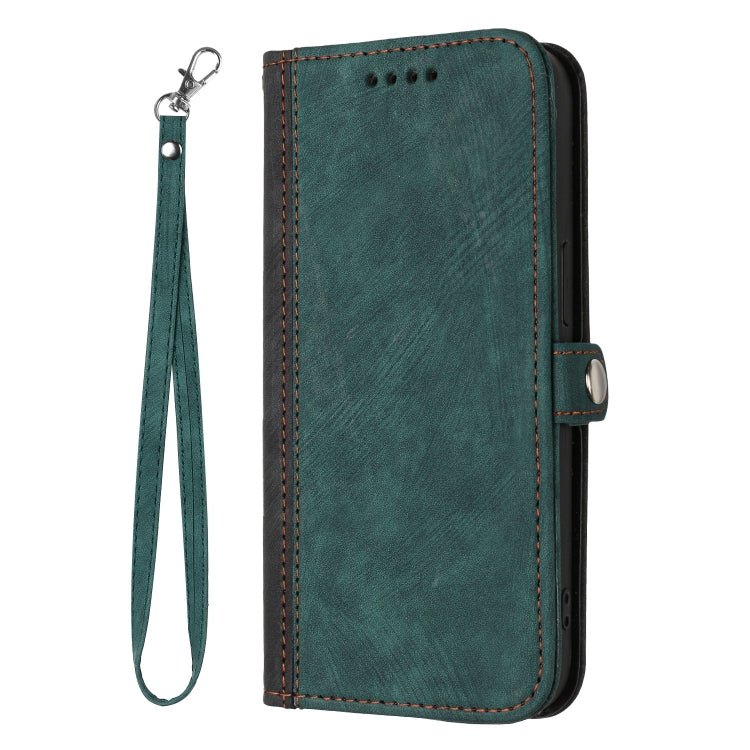 For Honor X50i+ Side Buckle Double Fold Hand Strap Leather Phone Case(Dark Green)