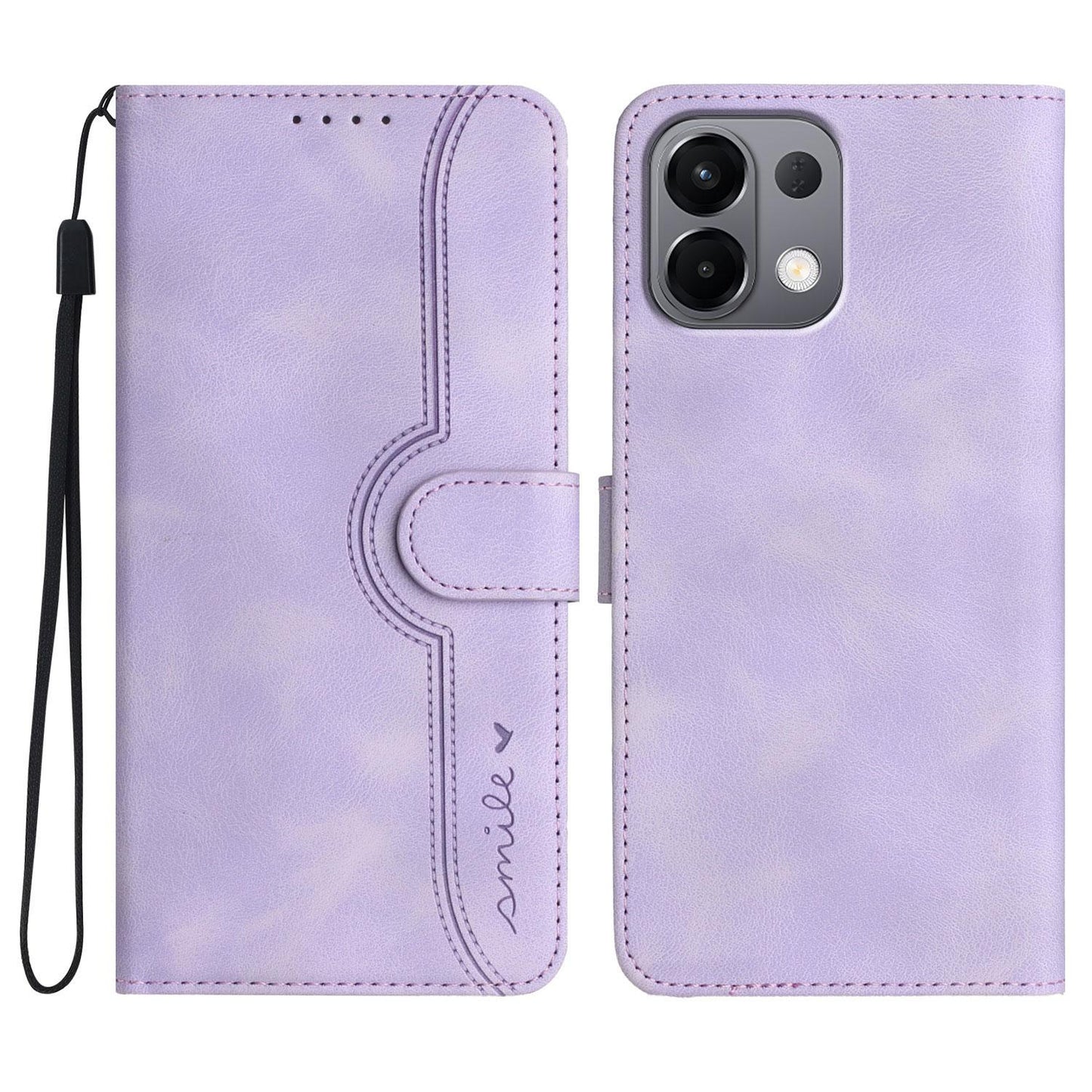 For OPPO K13 5G Heart Pattern Skin Feel Leather Phone Case(Purple)
