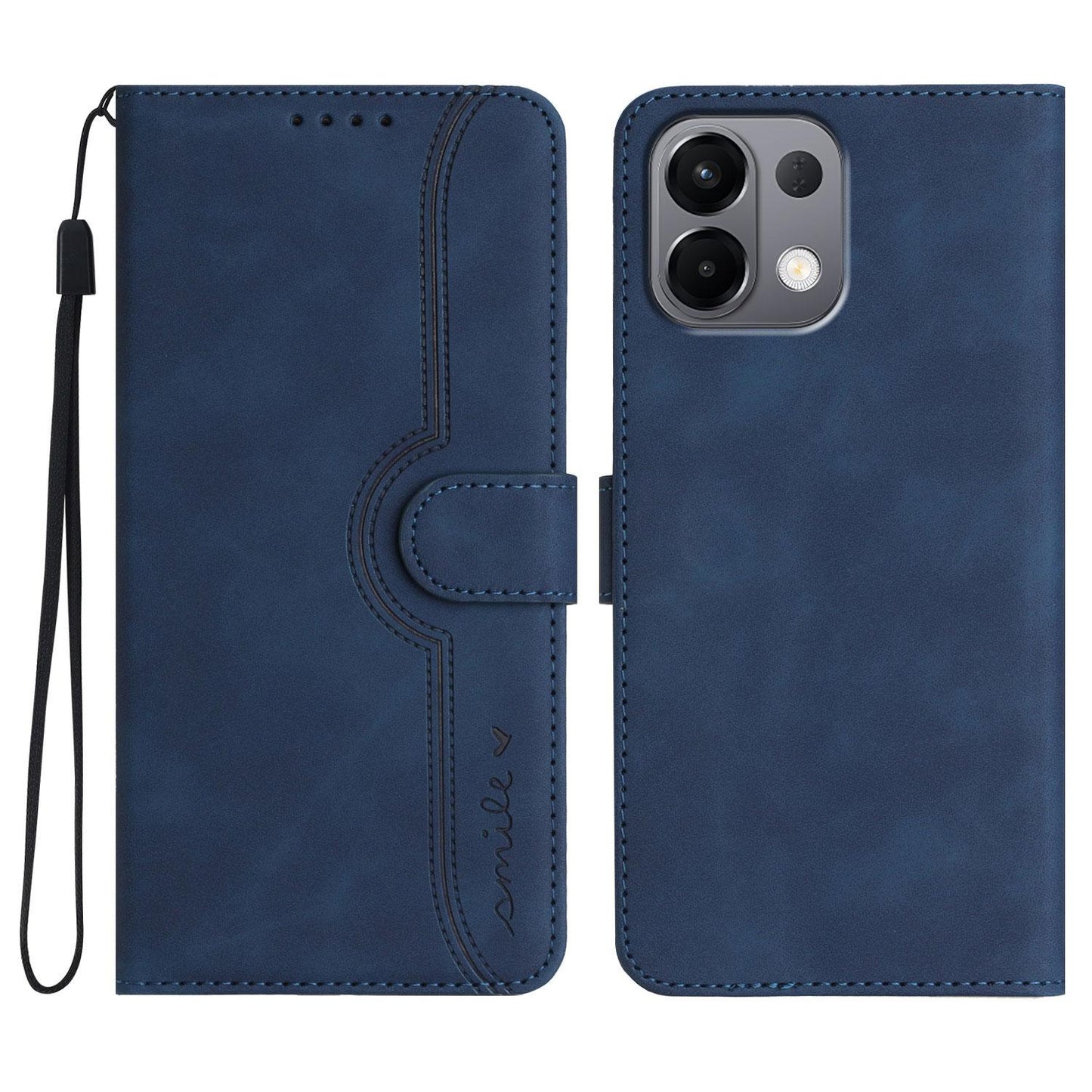 For OPPO K13 5G Heart Pattern Skin Feel Leather Phone Case(Royal Blue)