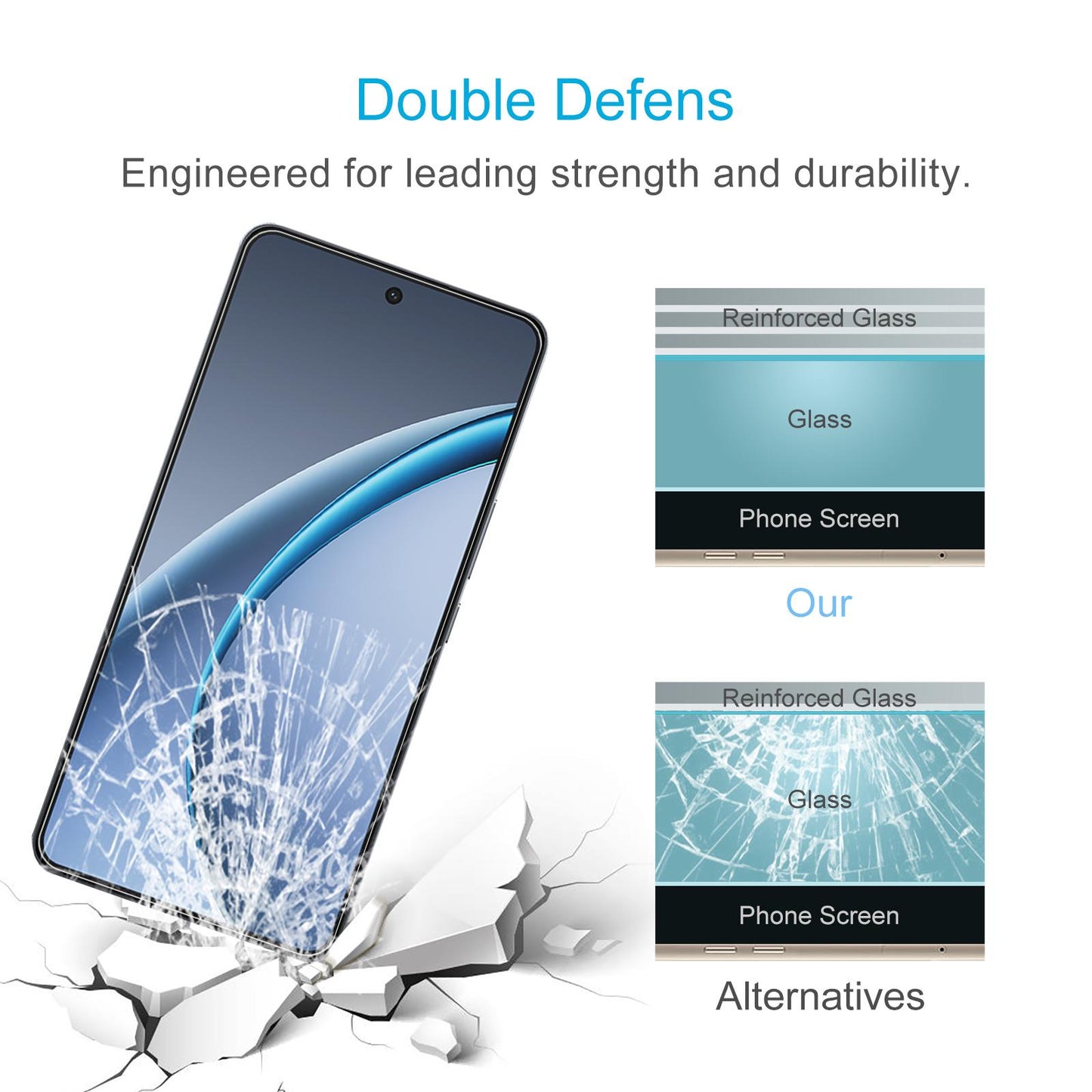 For OPPO K13 Turbo 5G 50pcs 0.26mm 9H 2.5D Tempered Glass Film