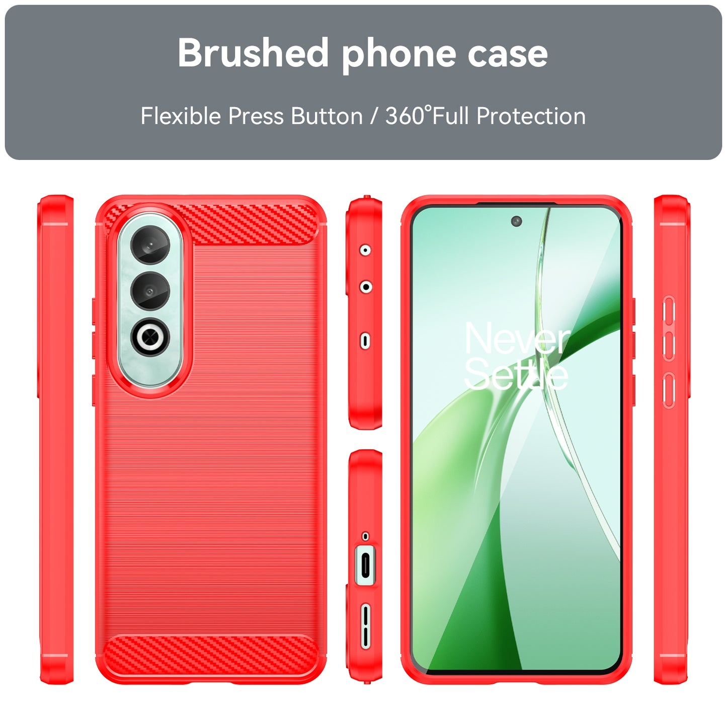 For OPPO K12 5G Carbon Fiber Brushed Texture TPU Phone Case(Red)