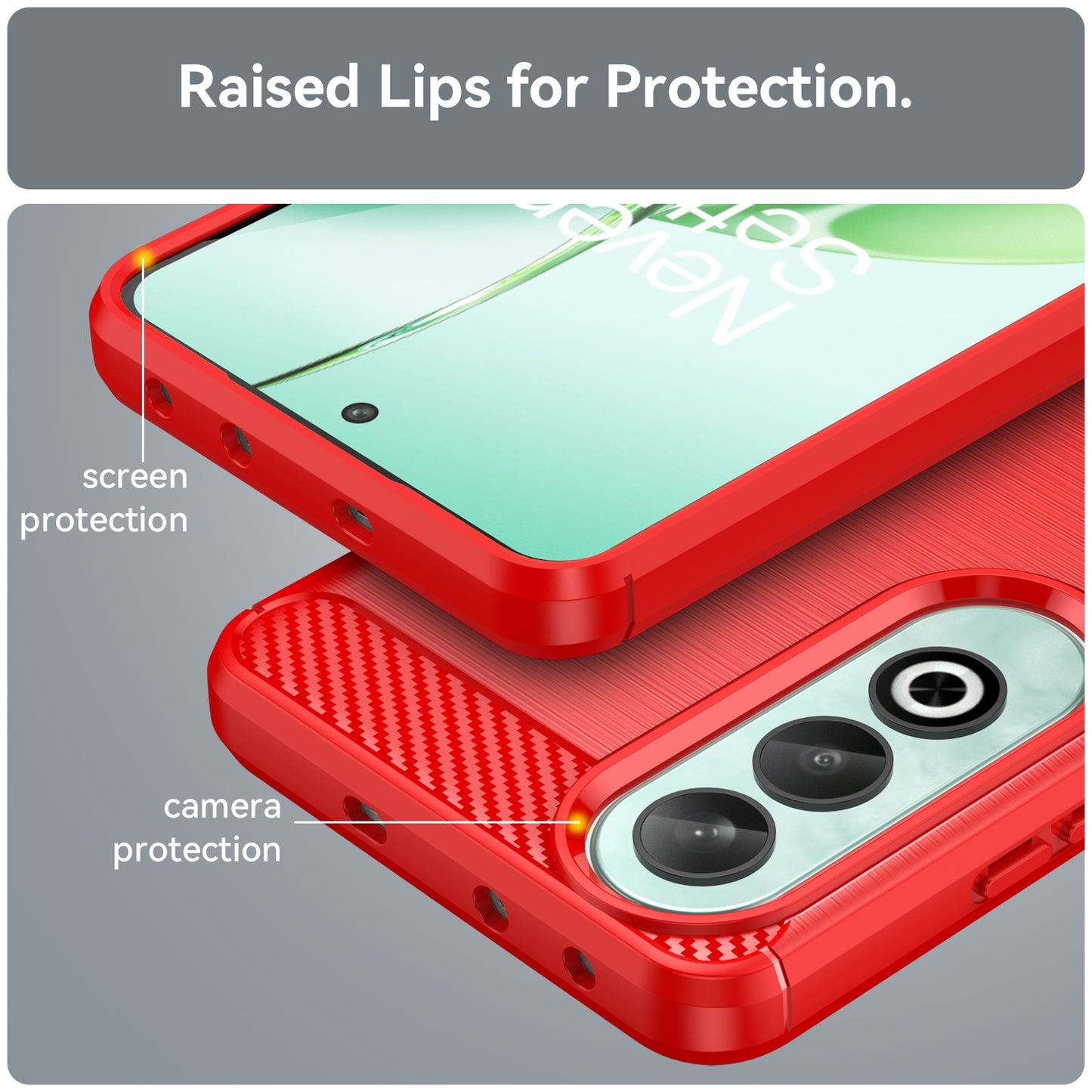 For OPPO K12 5G Carbon Fiber Brushed Texture TPU Phone Case(Red)