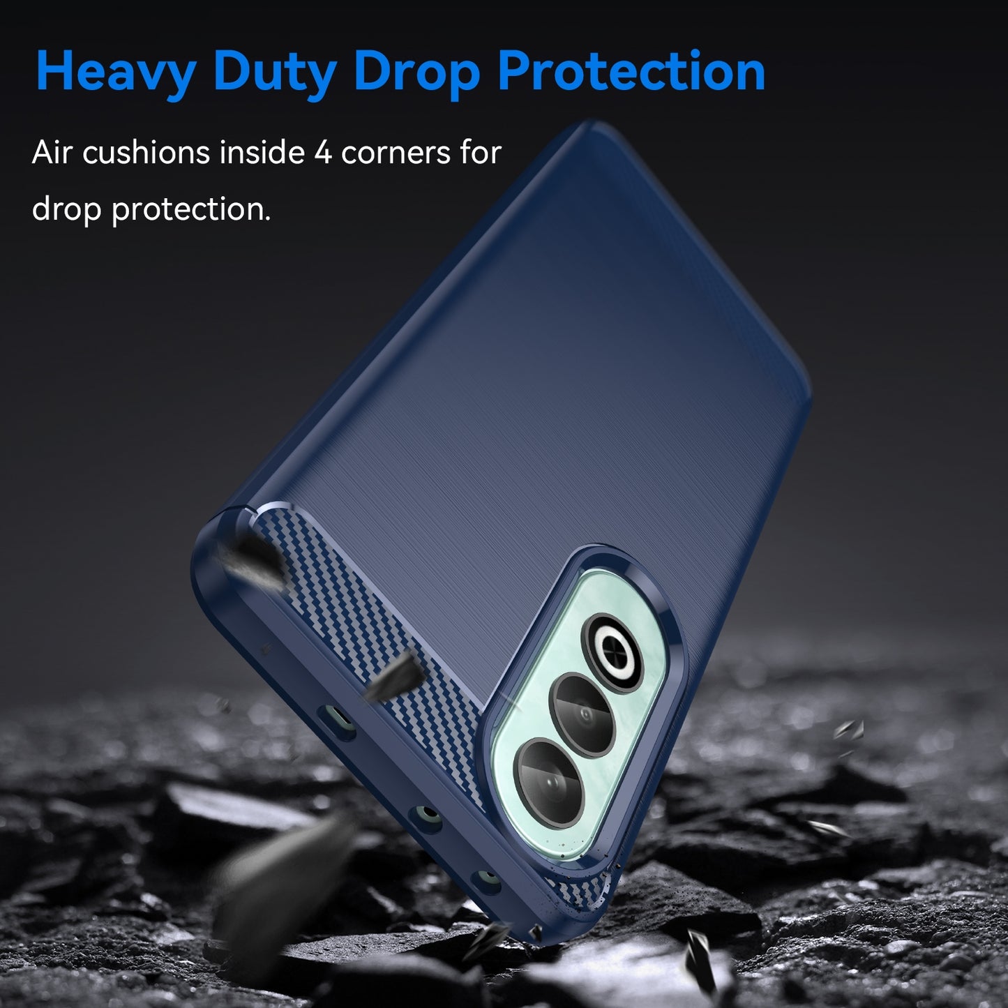 For OPPO K12 5G Carbon Fiber Brushed Texture TPU Phone Case(Blue)