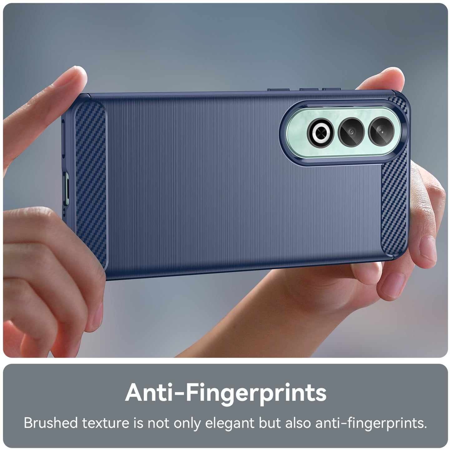 For OPPO K12 5G Carbon Fiber Brushed Texture TPU Phone Case(Blue)