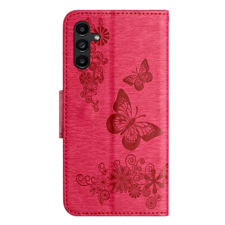 For Samsung Galaxy S24 5G Butterfly Embossed Flip Leather Phone Case(Pink)