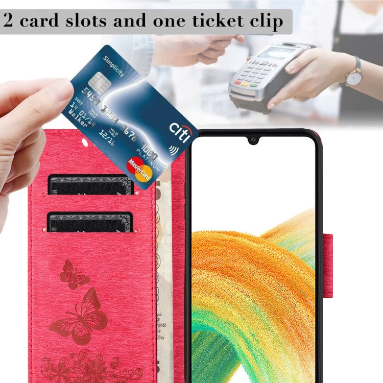 For Samsung Galaxy S24 5G Butterfly Embossed Flip Leather Phone Case(Pink)