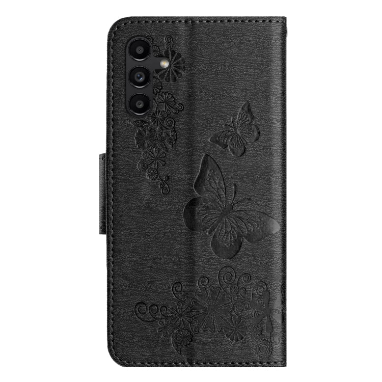 For Samsung Galaxy S24 5G Butterfly Embossed Flip Leather Phone Case(Black)