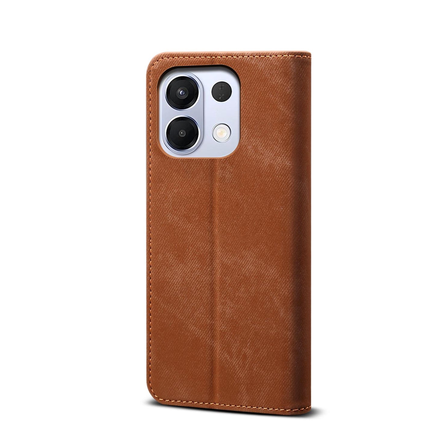 For OPPO K13 5G India Denim Texture Casual Style Horizontal Flip Leather Case(Brown)