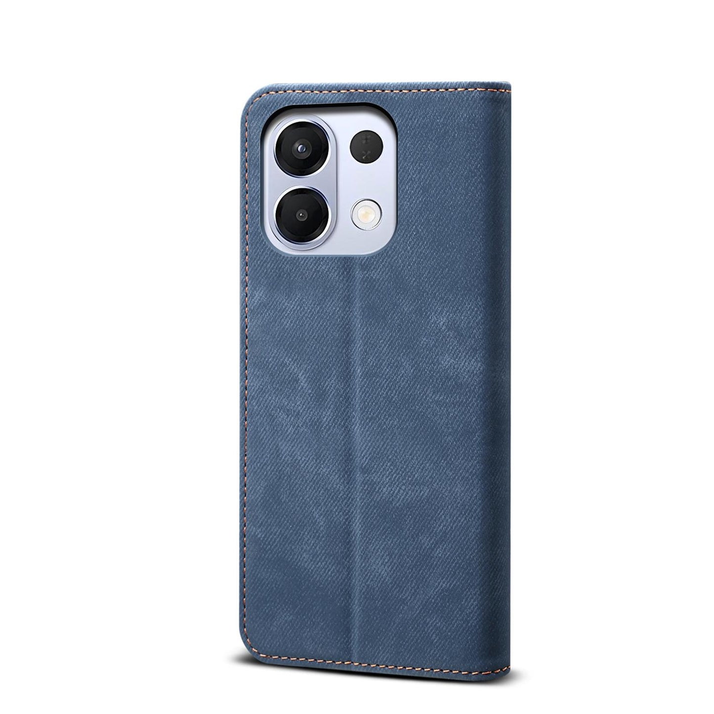 For OPPO K13 5G India Denim Texture Casual Style Horizontal Flip Leather Case(Blue)