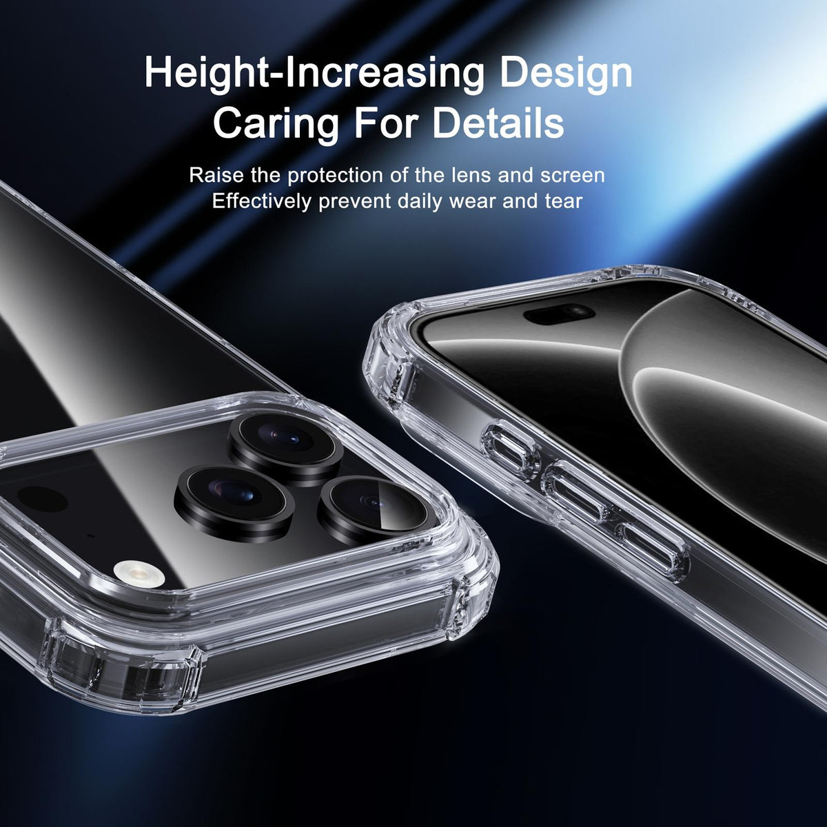 Compatible with iPhone 18 Pro Max & 17 Pro Max iPAKY Crystal Clear Series Shockproof PC + TPU Protective Phone Case - Transparent