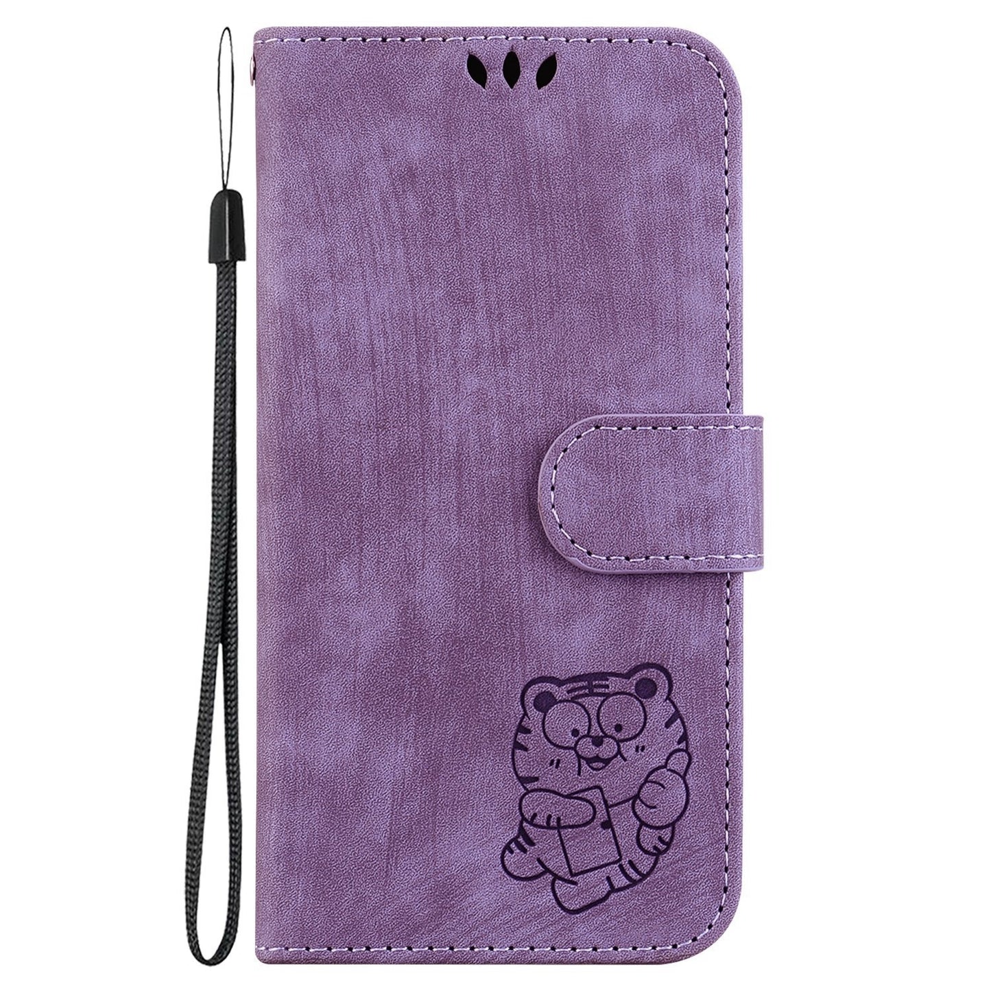 For Motorola Edge 30 Pro / Edge+ 2022 Little Tiger Embossed Leather Phone Case(Purple)