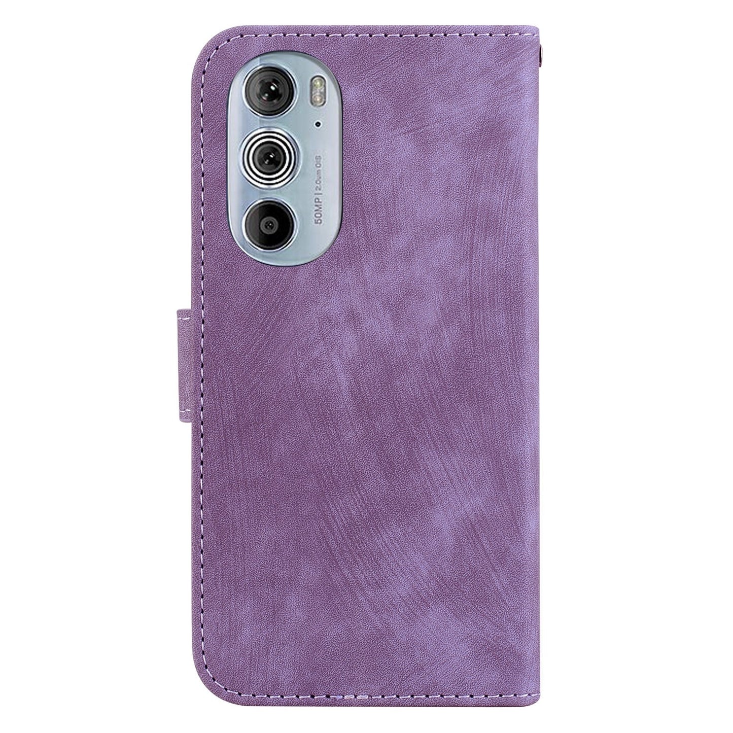 For Motorola Edge 30 Pro / Edge+ 2022 Little Tiger Embossed Leather Phone Case(Purple)
