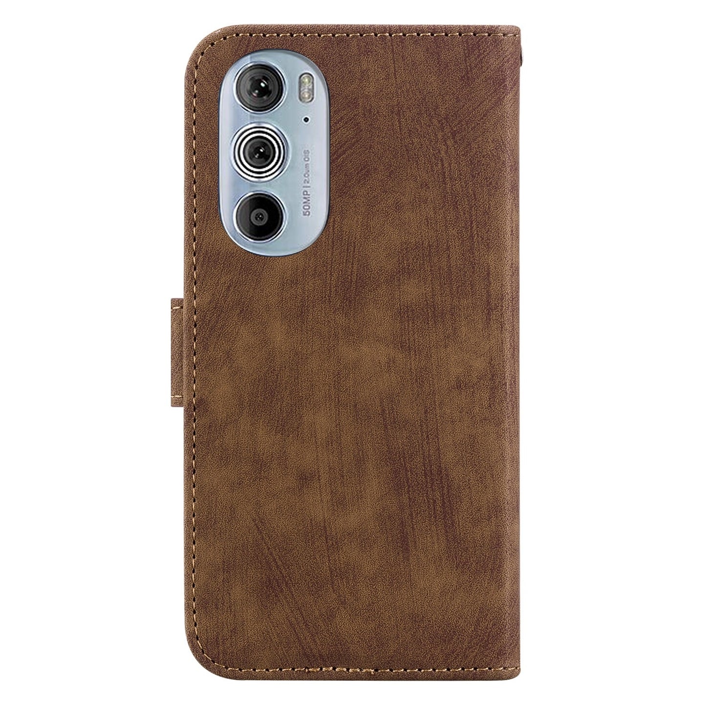 For Motorola Edge 30 Pro / Edge+ 2022 Little Tiger Embossed Leather Phone Case(Brown)