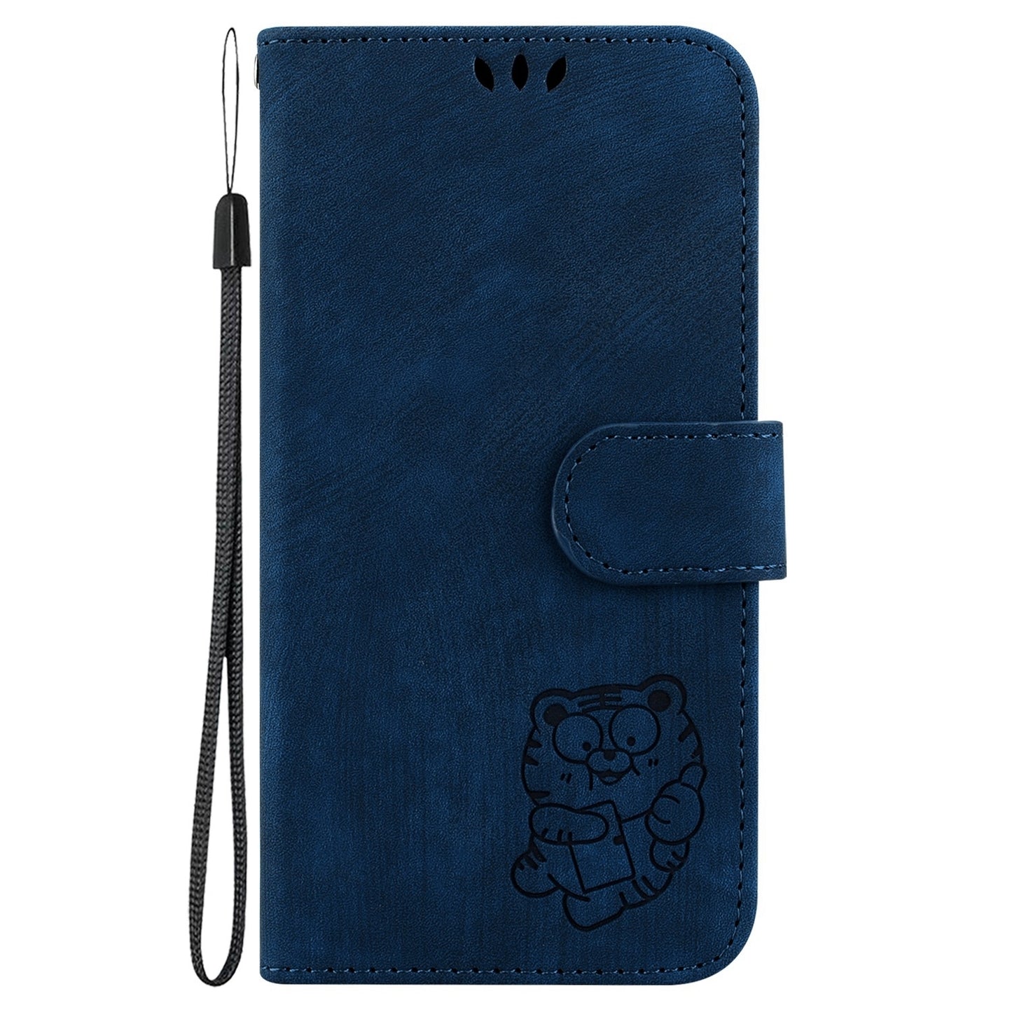 For Motorola Edge 30 Pro / Edge+ 2022 Little Tiger Embossed Leather Phone Case(Dark Blue)