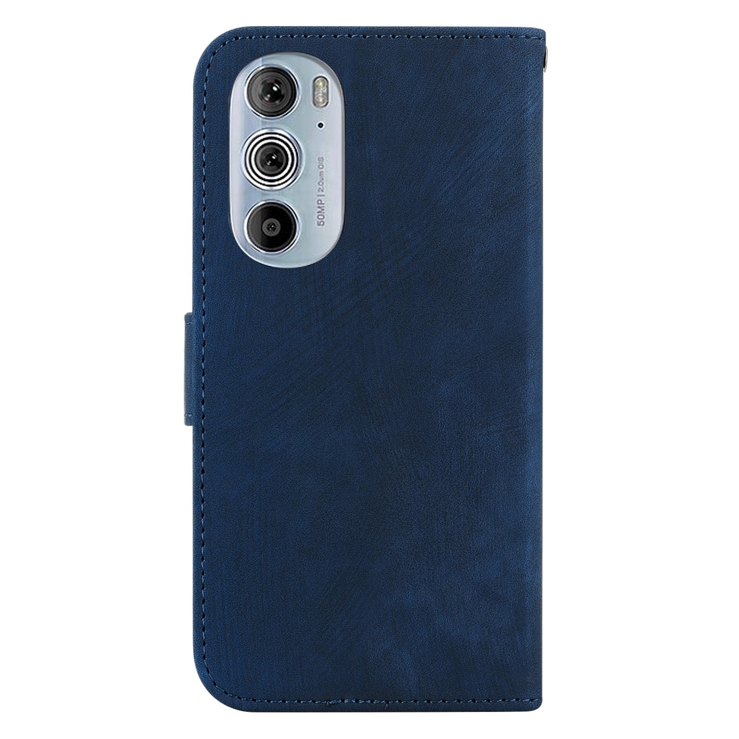 For Motorola Edge 30 Pro / Edge+ 2022 Little Tiger Embossed Leather Phone Case(Dark Blue)