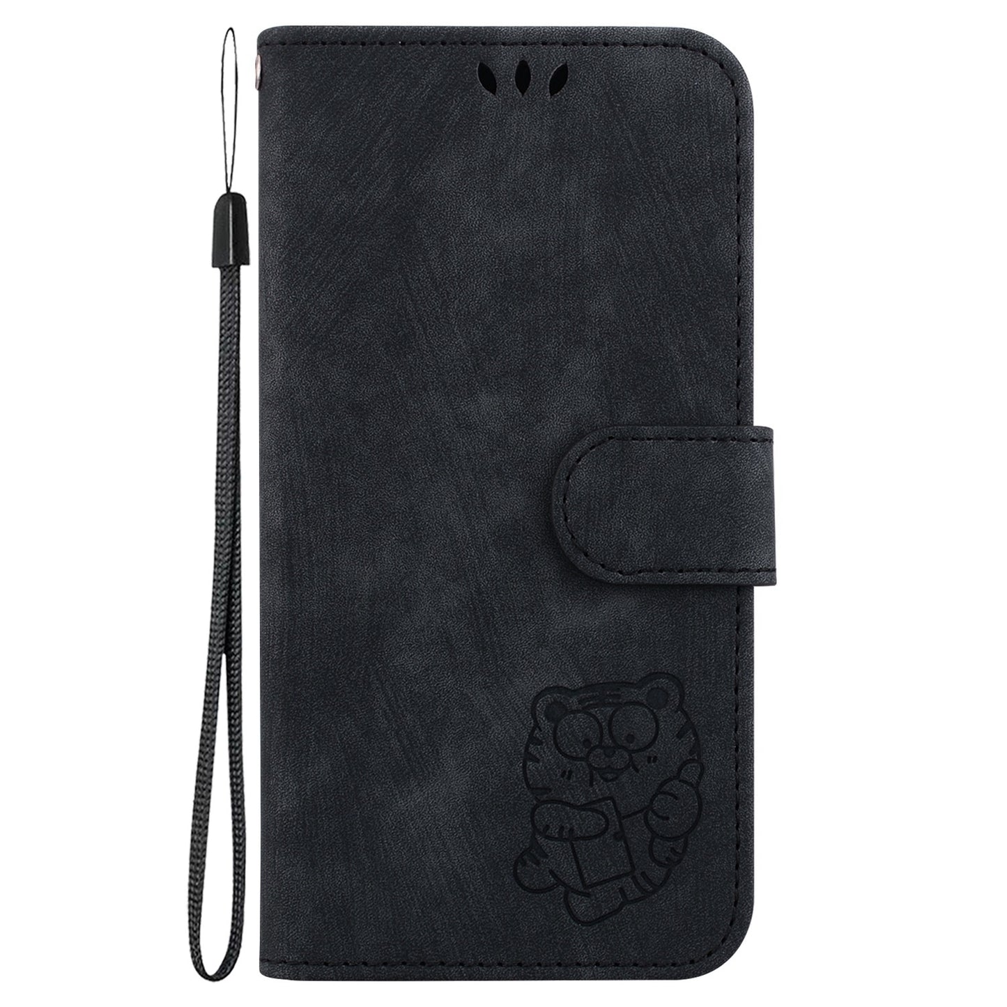 For Motorola Edge 30 Pro / Edge+ 2022 Little Tiger Embossed Leather Phone Case(Black)