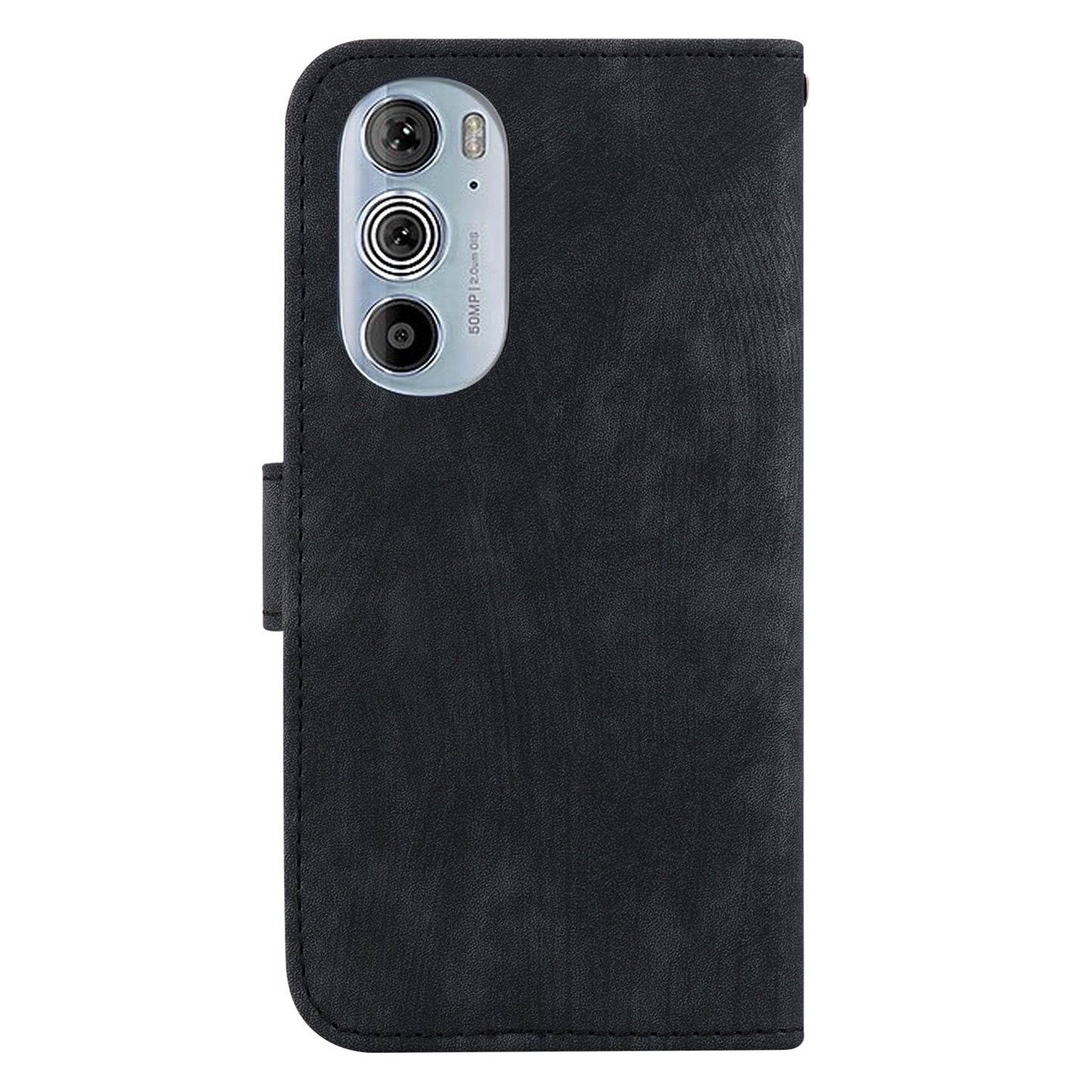 For Motorola Edge 30 Pro / Edge+ 2022 Little Tiger Embossed Leather Phone Case(Black)