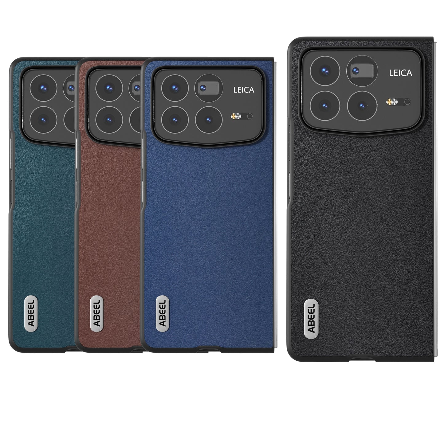 For Xiaomi Mix Fold 4 ABEEL Genuine Leather Silky Soft Black Edge Phone Case(Coffee)