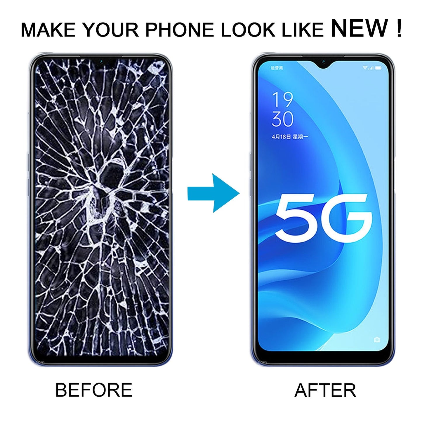 For OPPO A55s 5G OEM LCD Screen Digitizer Full Assembly with Frame