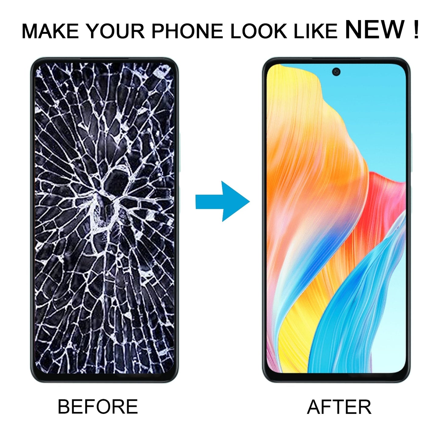 For OPPO A58 4G OEM LCD Screen Digitizer Full Assembly with Frame