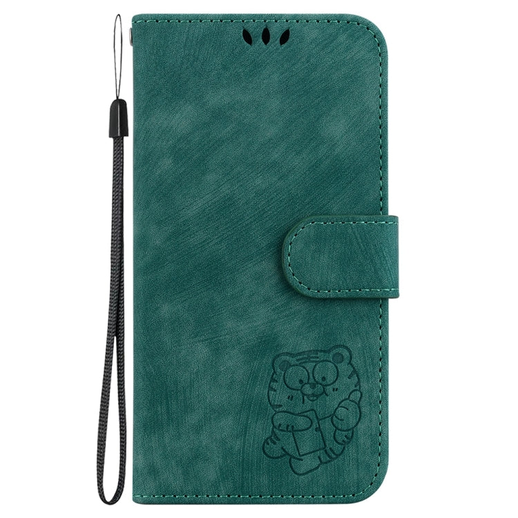For Honor X6a Little Tiger Embossed Leather Phone Case(Green)