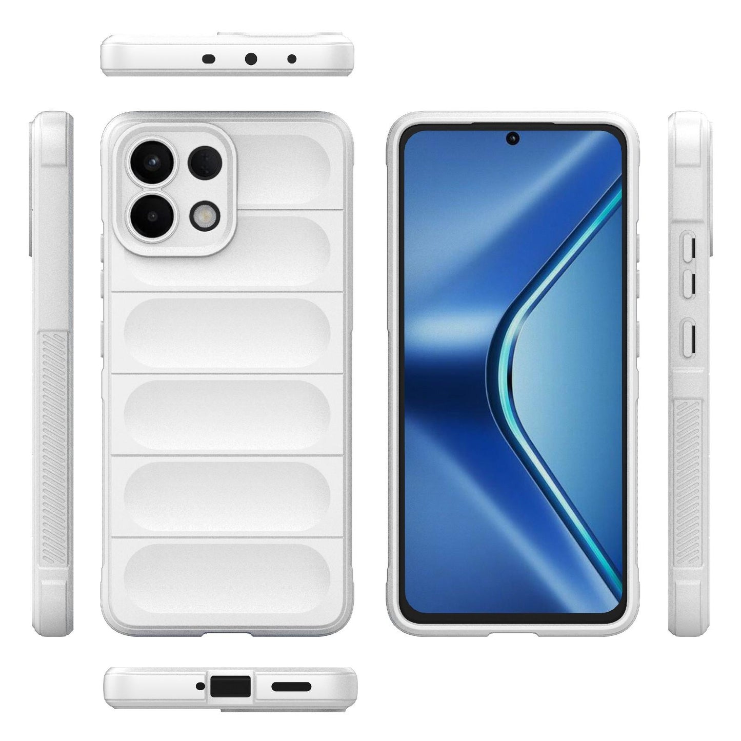 For OPPO K13 5G Magic Shield TPU + Flannel Phone Case(White)