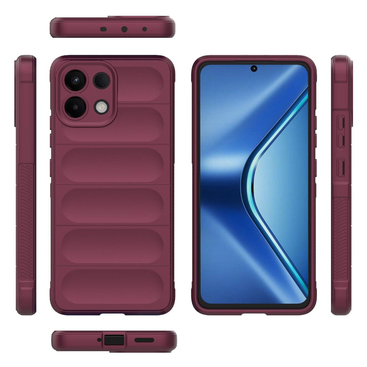 For OPPO K13 5G Magic Shield TPU + Flannel Phone Case(Wine Red)