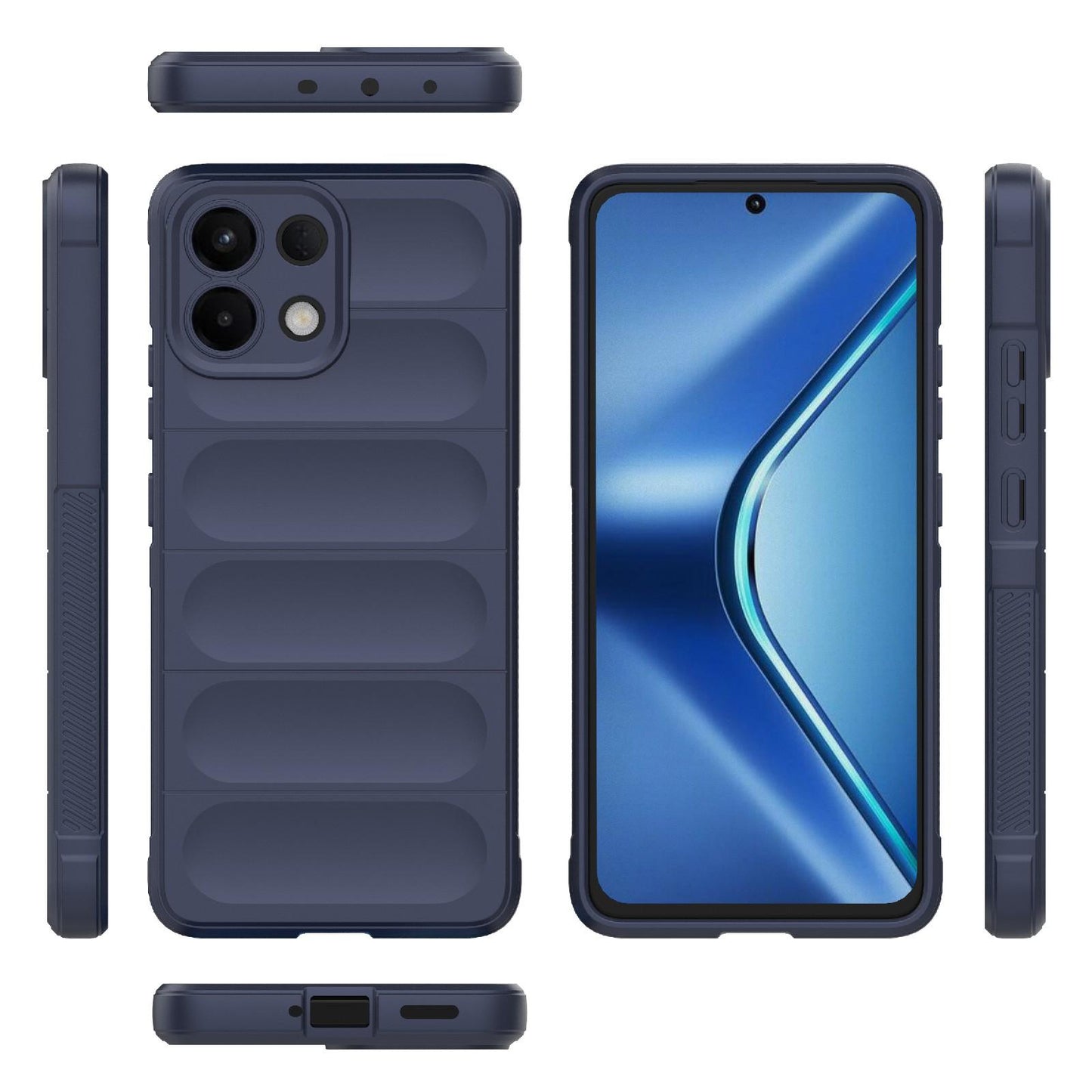 For OPPO K13 5G Magic Shield TPU + Flannel Phone Case(Dark Blue)