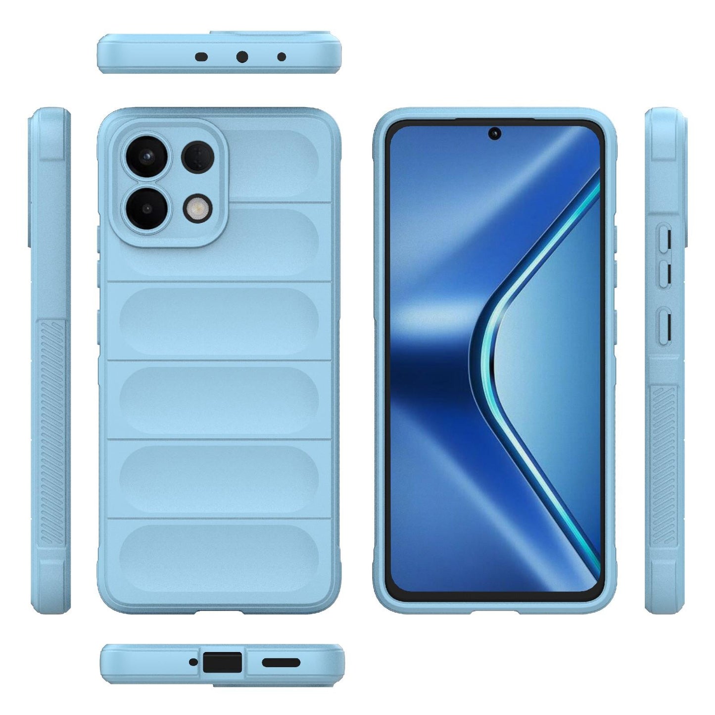 For OPPO K13 5G Magic Shield TPU + Flannel Phone Case(Light Blue)
