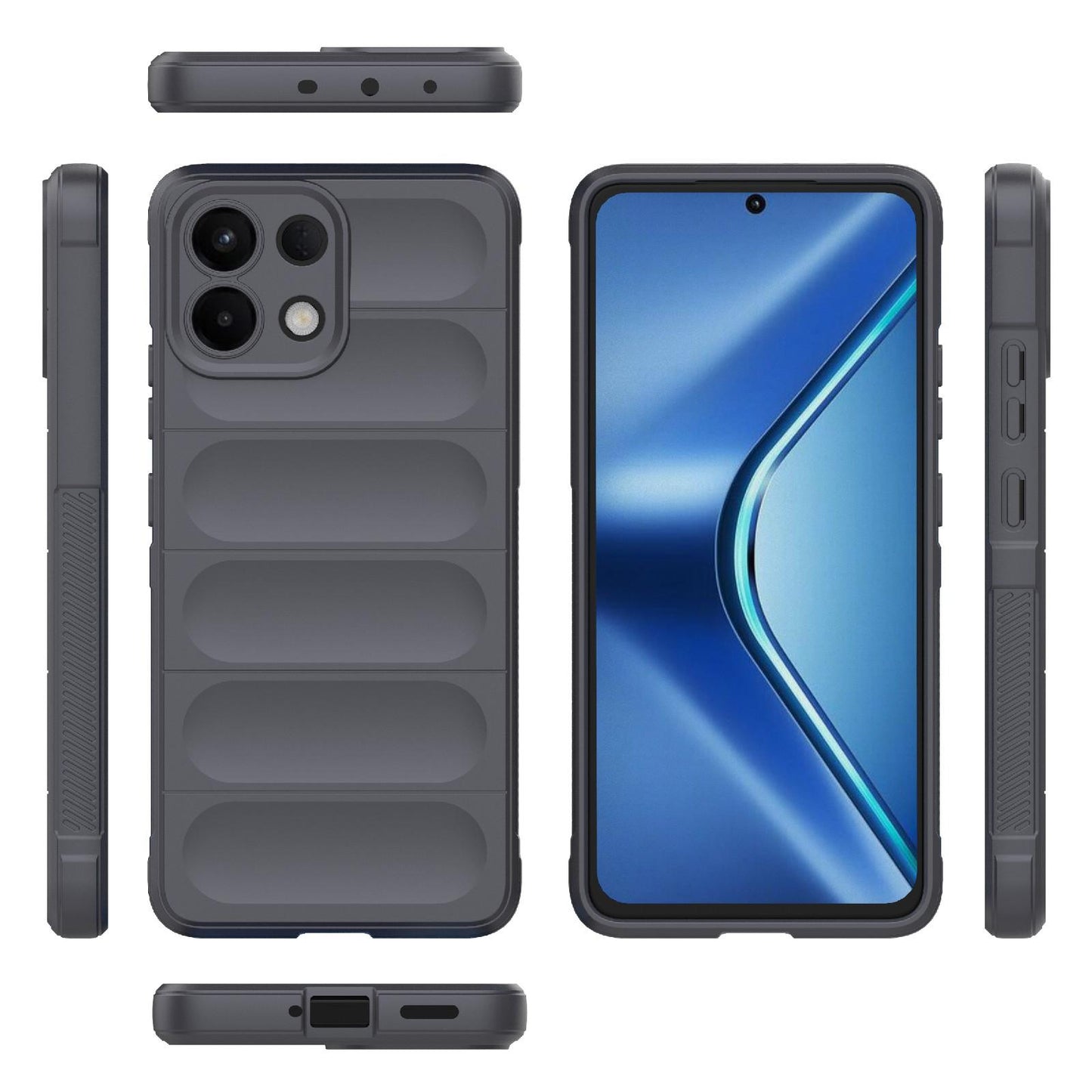 For OPPO K13 5G Magic Shield TPU + Flannel Phone Case(Dark Grey)
