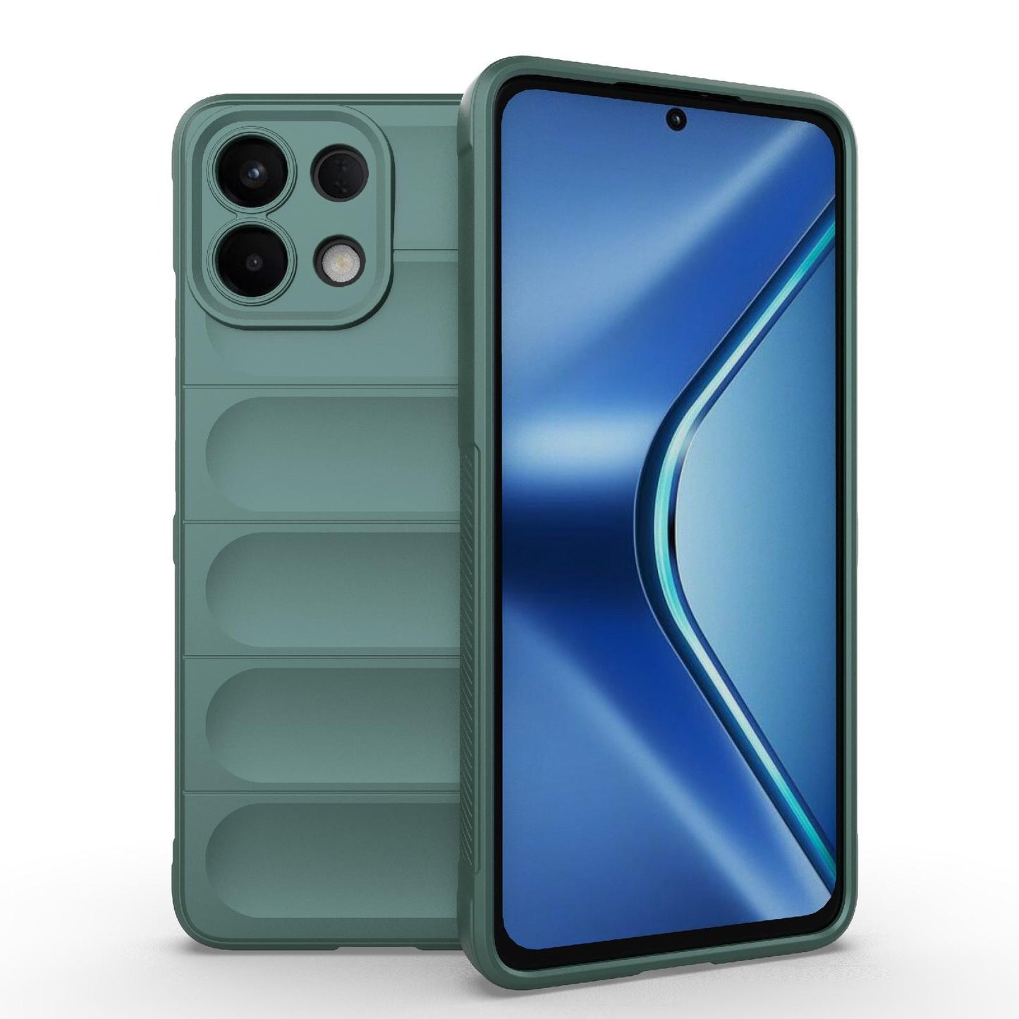 For OPPO K13 5G Magic Shield TPU + Flannel Phone Case(Dark Green)