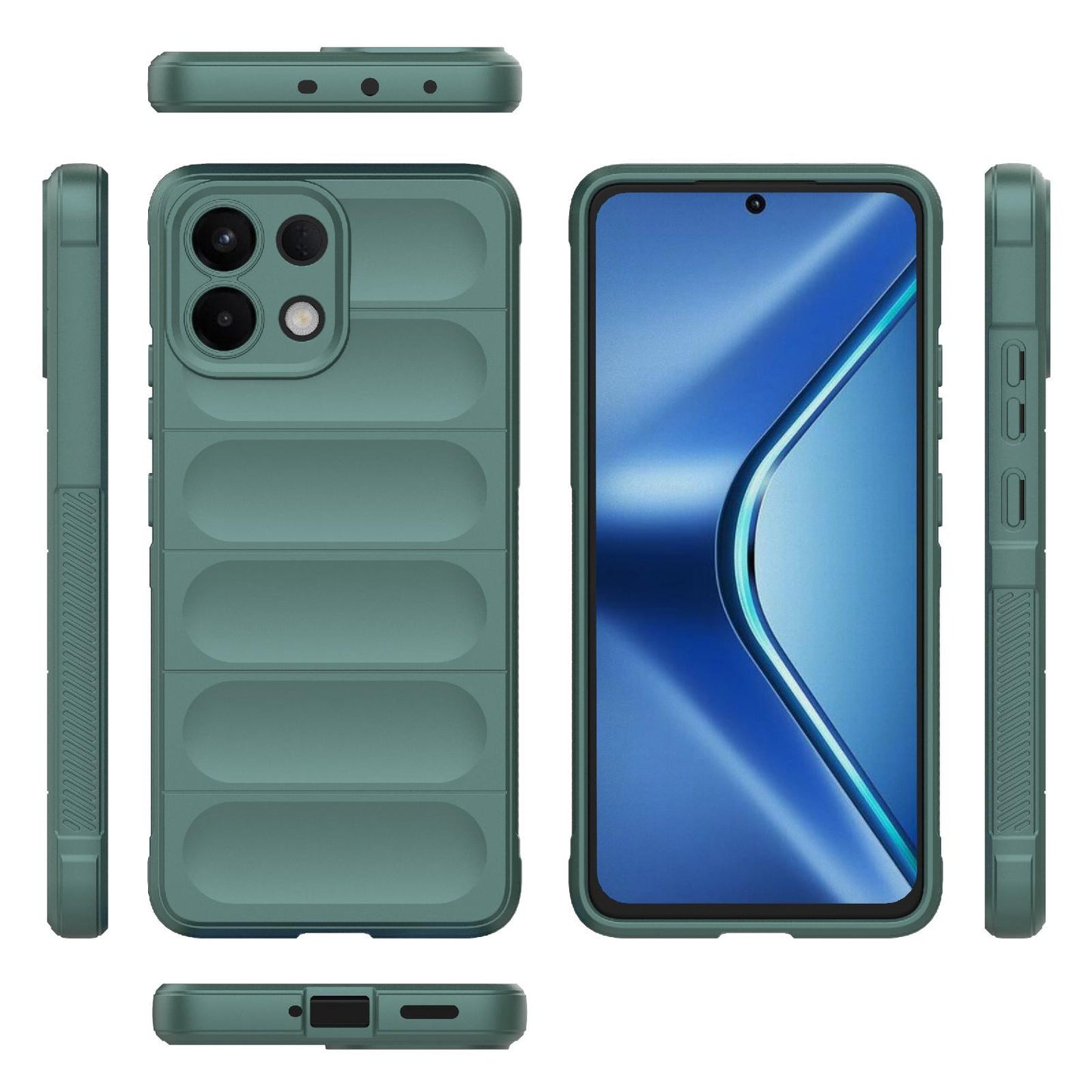 For OPPO K13 5G Magic Shield TPU + Flannel Phone Case(Dark Green)