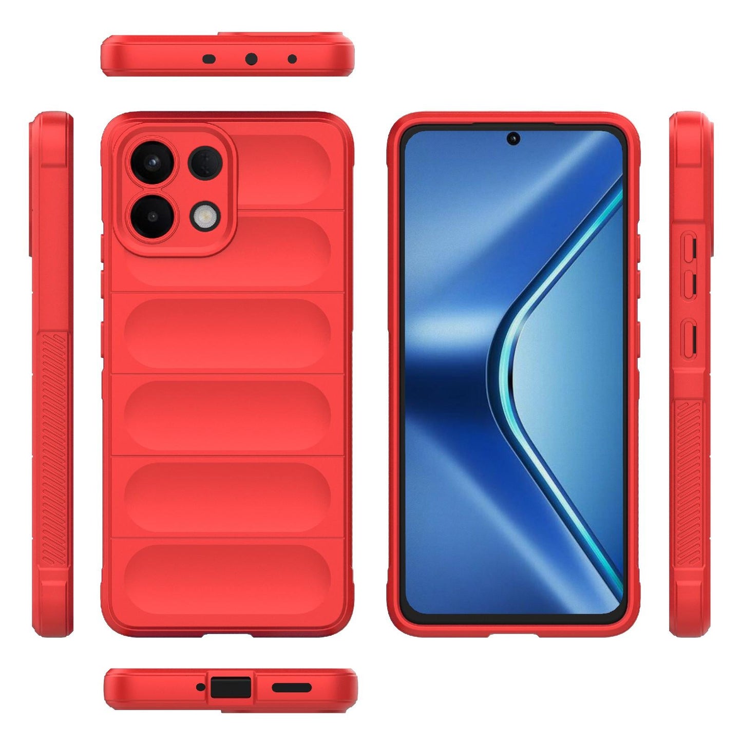 For OPPO K13 5G Magic Shield TPU + Flannel Phone Case(Red)