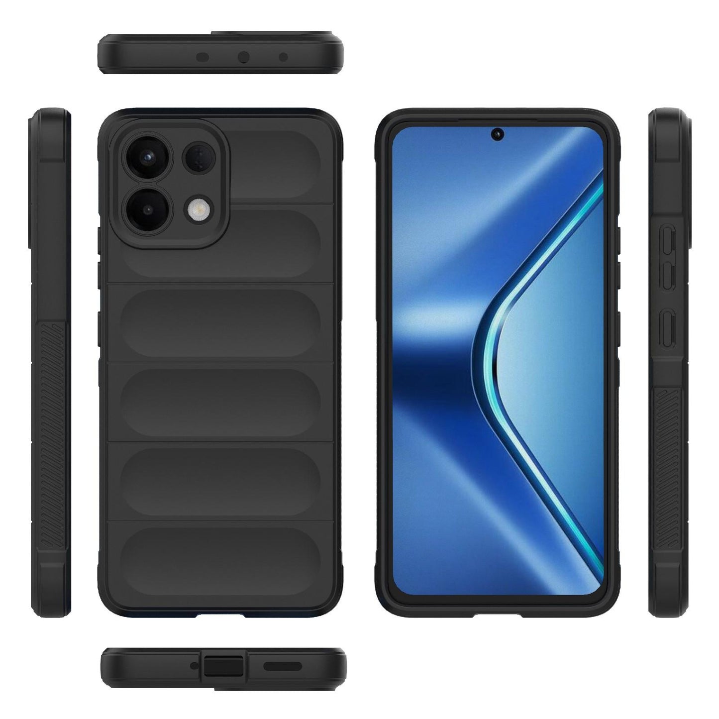 For OPPO K13 5G Magic Shield TPU + Flannel Phone Case(Black)