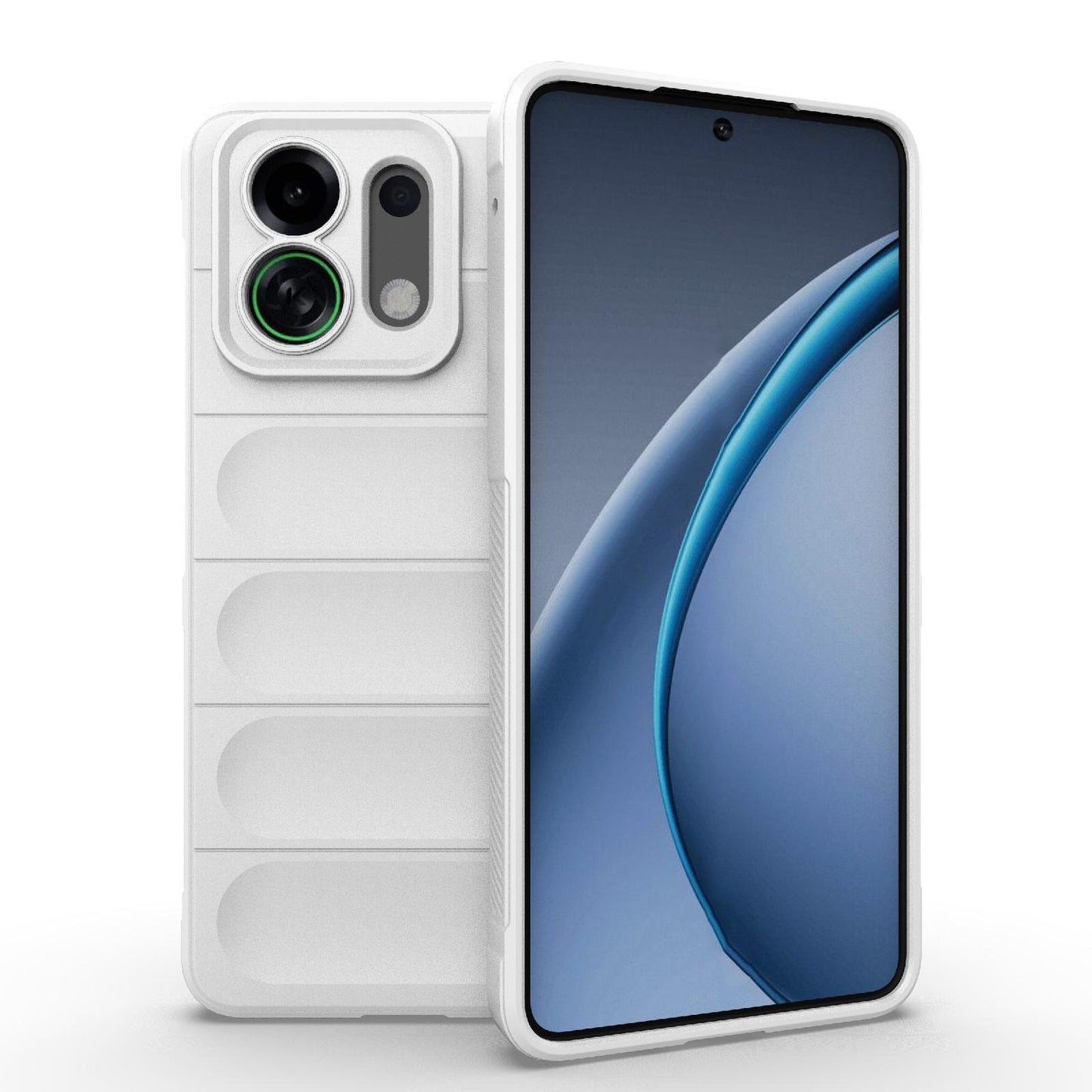 For OPPO K13 Turbo 5G / Turbo Pro 5G Magic Shield TPU + Flannel Phone Case(White)