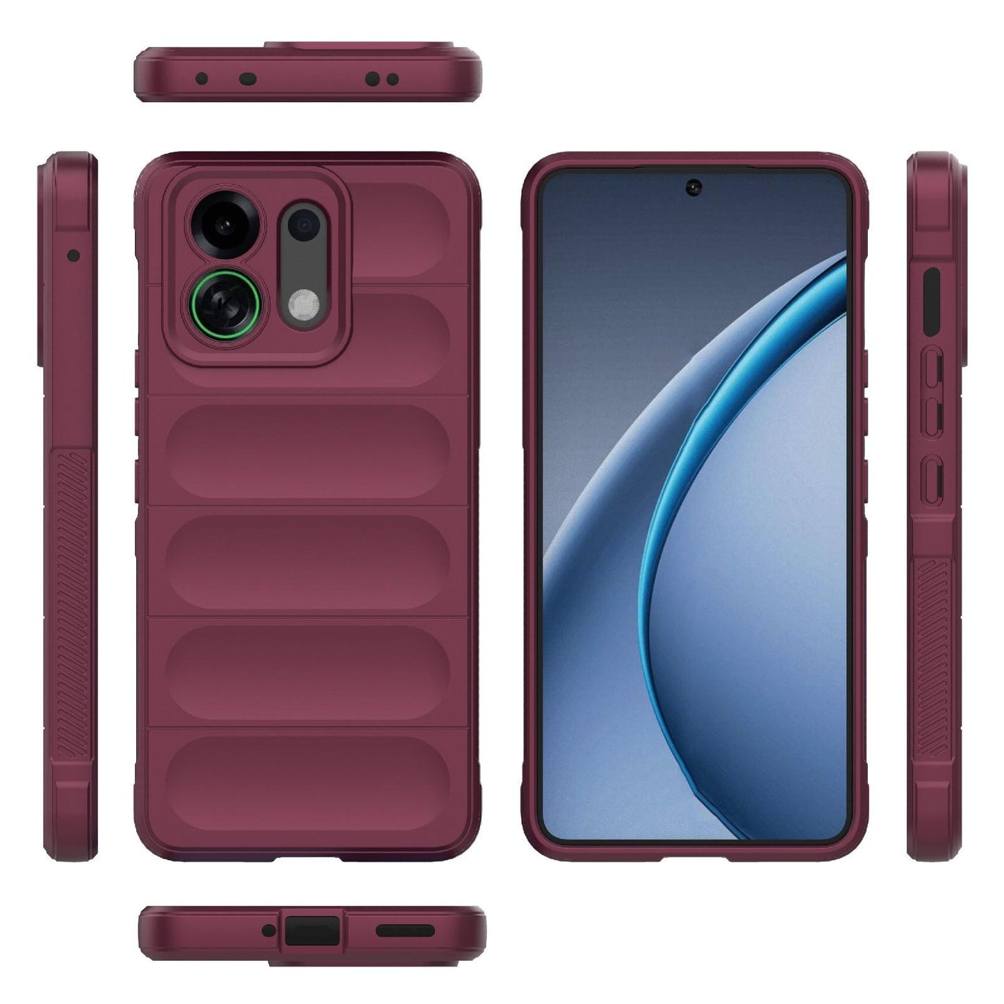 For OPPO K13 Turbo 5G / Turbo Pro 5G Magic Shield TPU + Flannel Phone Case(Wine Red)