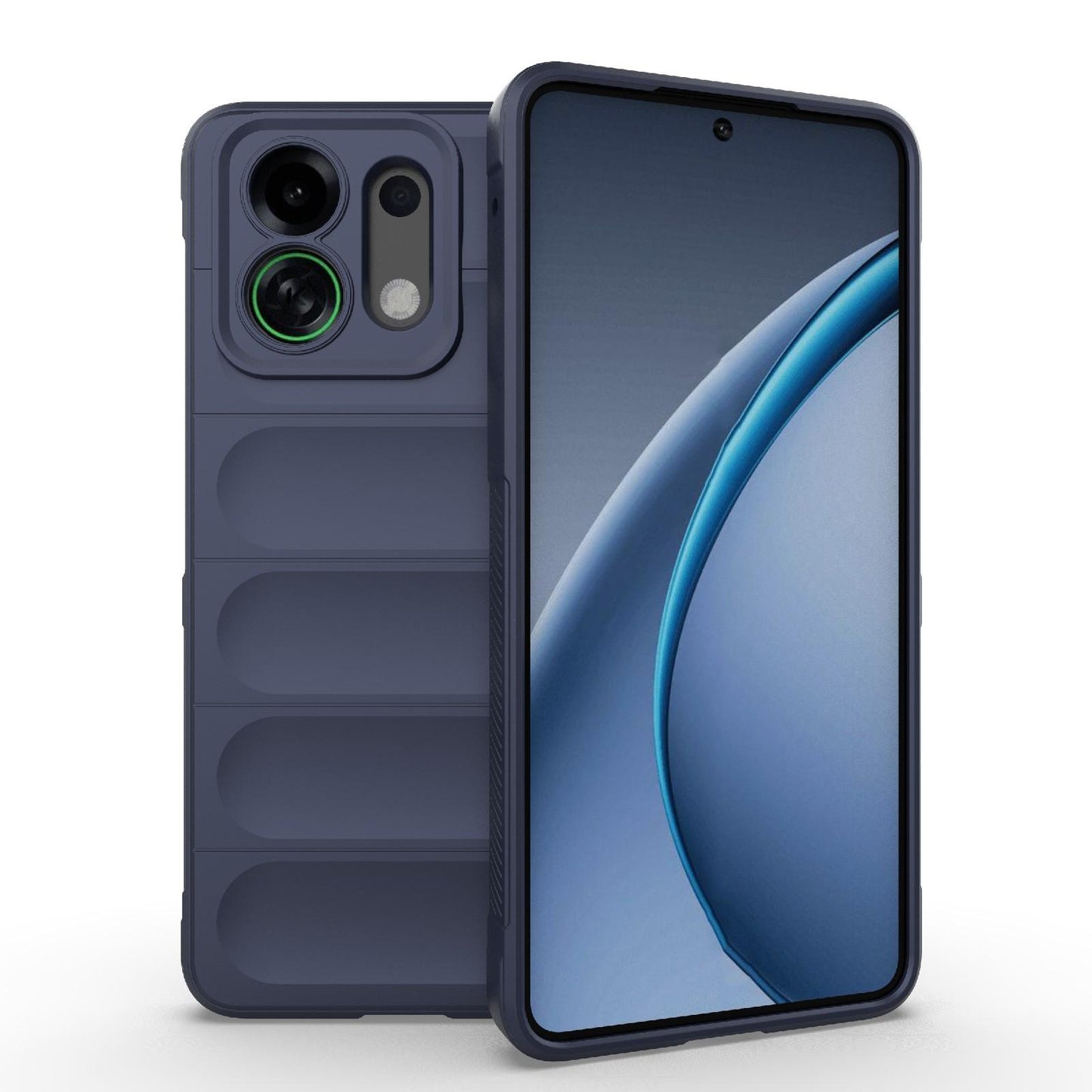 For OPPO K13 Turbo 5G / Turbo Pro 5G Magic Shield TPU + Flannel Phone Case(Dark Blue)
