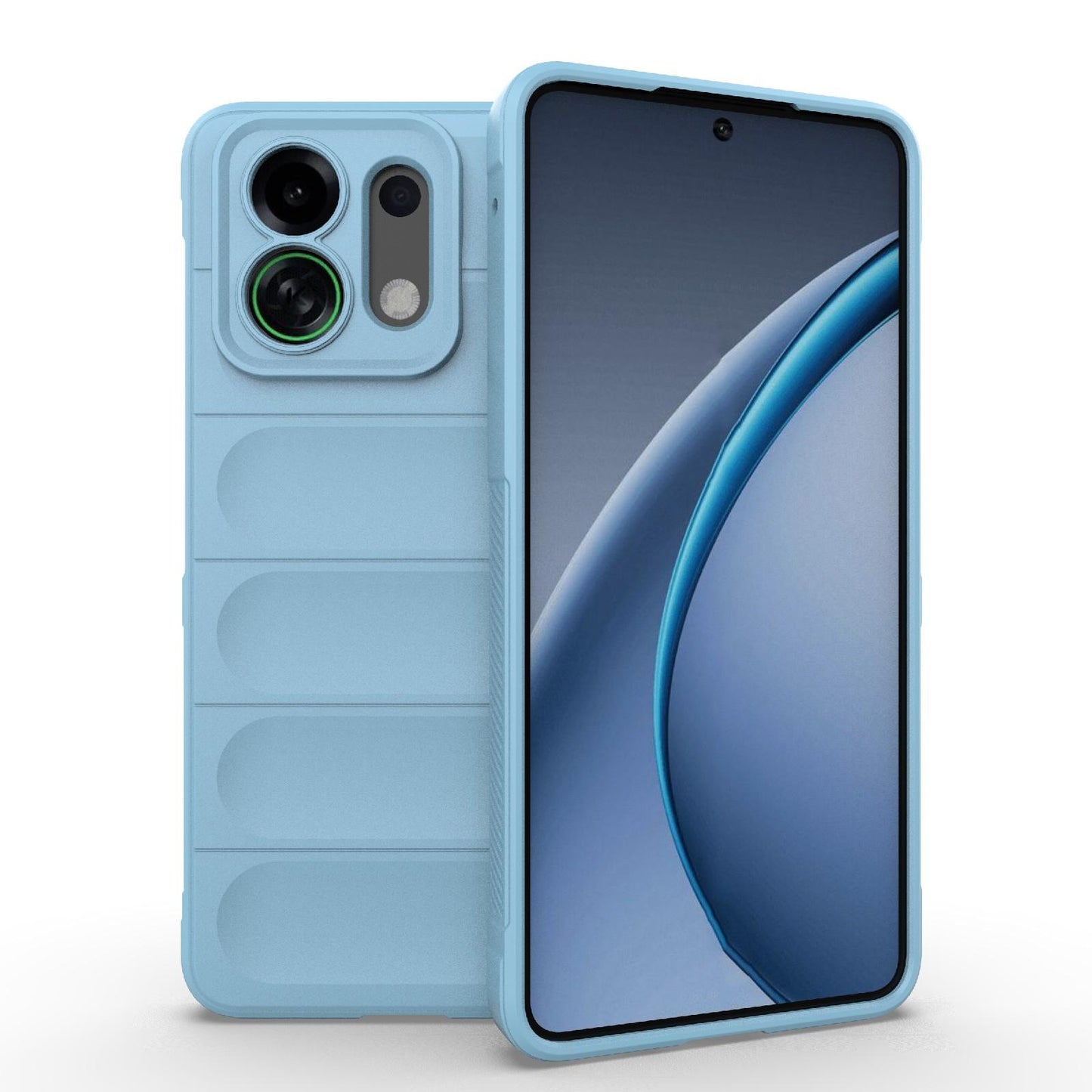For OPPO K13 Turbo 5G / Turbo Pro 5G Magic Shield TPU + Flannel Phone Case(Light Blue)