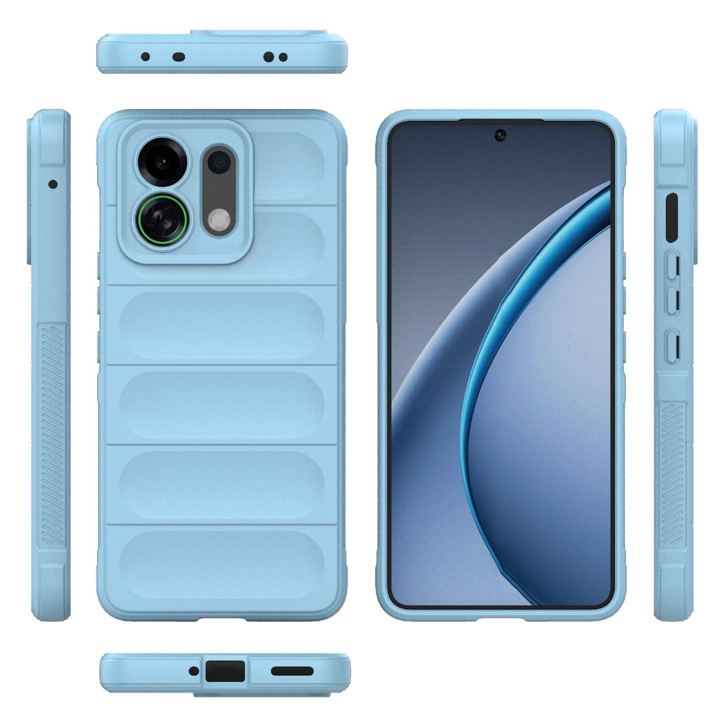 For OPPO K13 Turbo 5G / Turbo Pro 5G Magic Shield TPU + Flannel Phone Case(Light Blue)