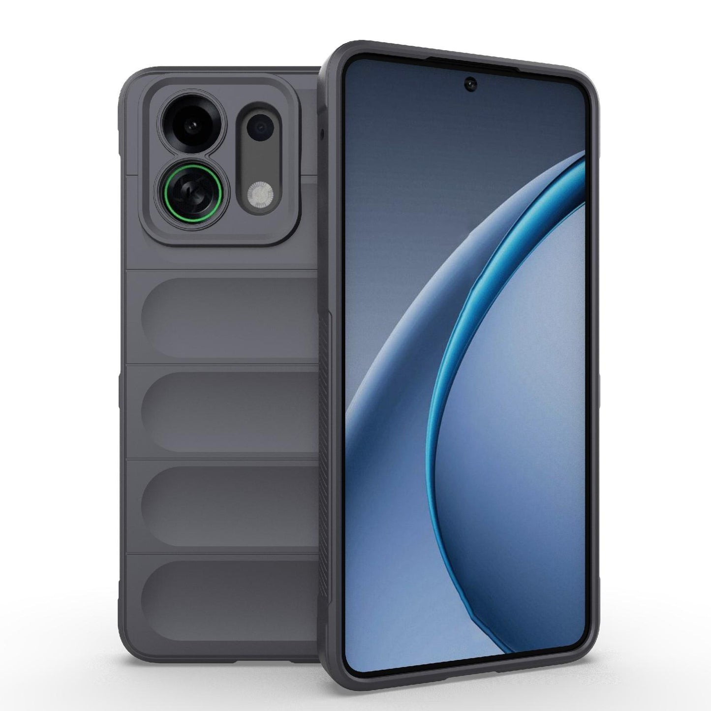 For OPPO K13 Turbo 5G / Turbo Pro 5G Magic Shield TPU + Flannel Phone Case(Dark Grey)