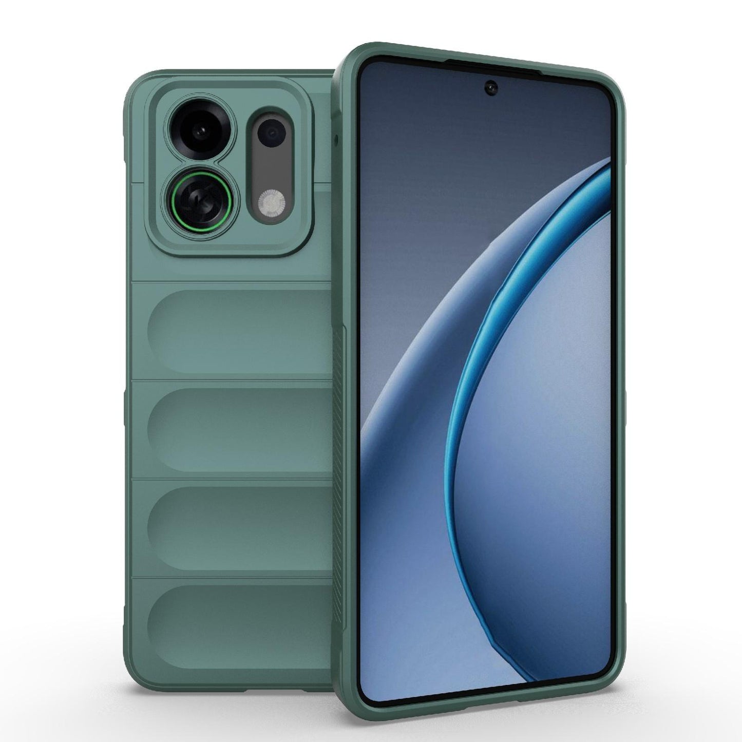 For OPPO K13 Turbo 5G / Turbo Pro 5G Magic Shield TPU + Flannel Phone Case(Dark Green)