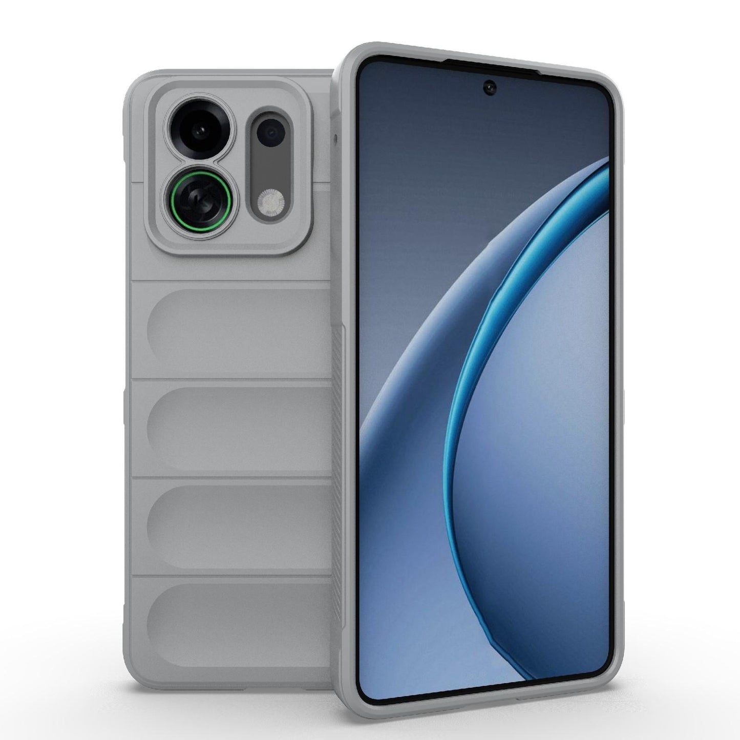 For OPPO K13 Turbo 5G / Turbo Pro 5G Magic Shield TPU + Flannel Phone Case(Grey)