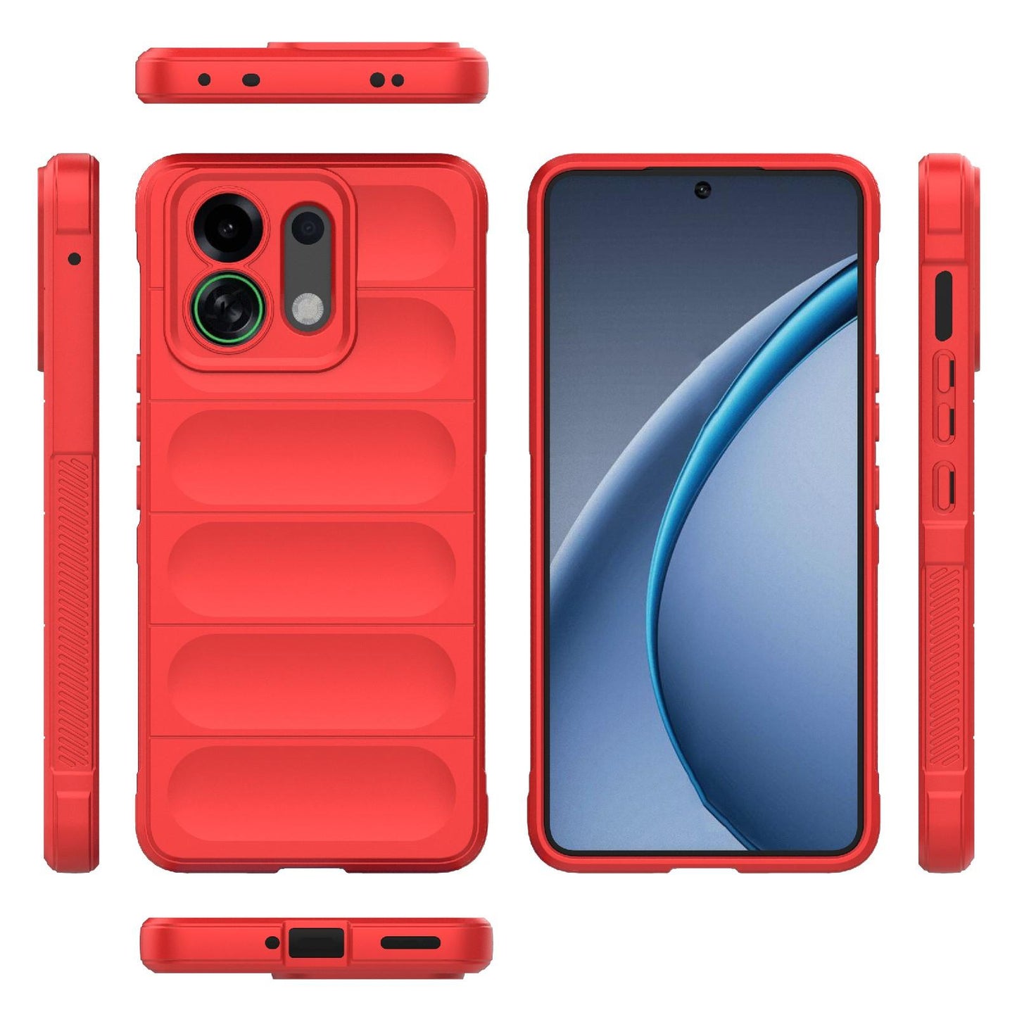 For OPPO K13 Turbo 5G / Turbo Pro 5G Magic Shield TPU + Flannel Phone Case(Red)