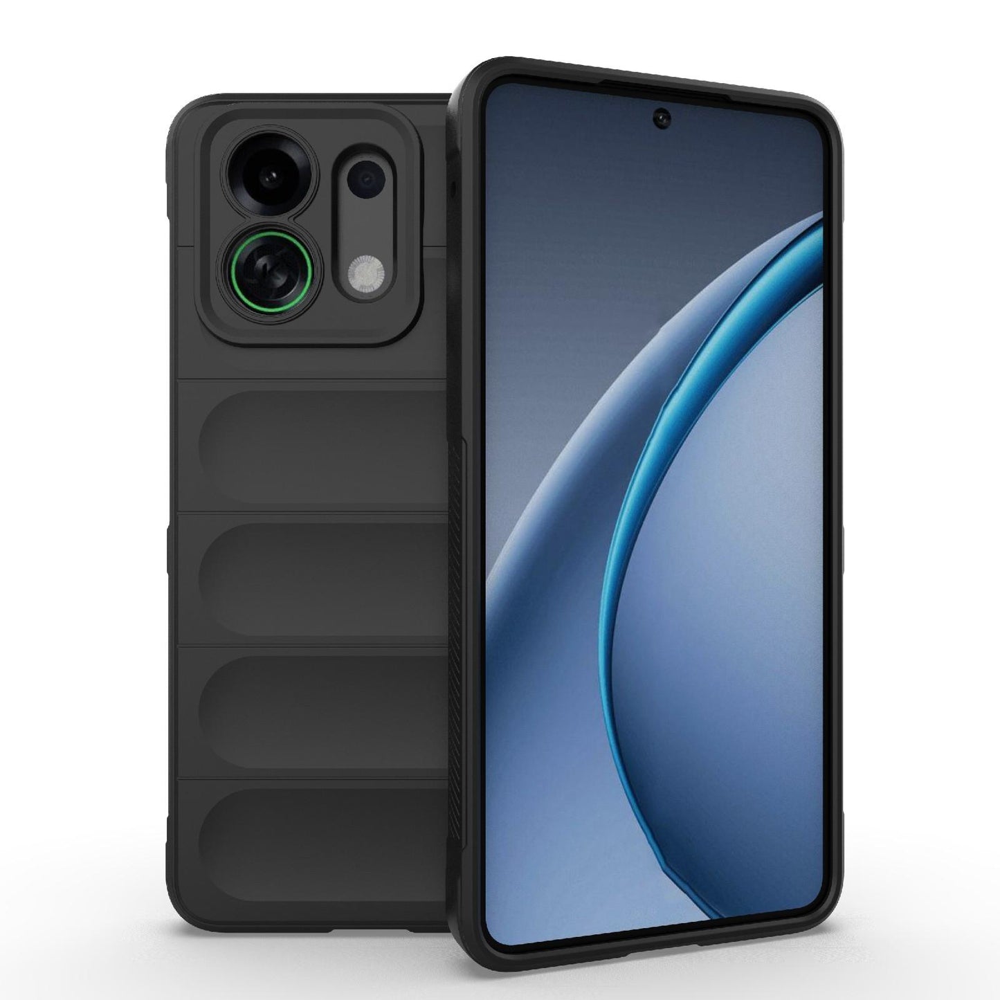 For OPPO K13 Turbo 5G / Turbo Pro 5G Magic Shield TPU + Flannel Phone Case(Black)