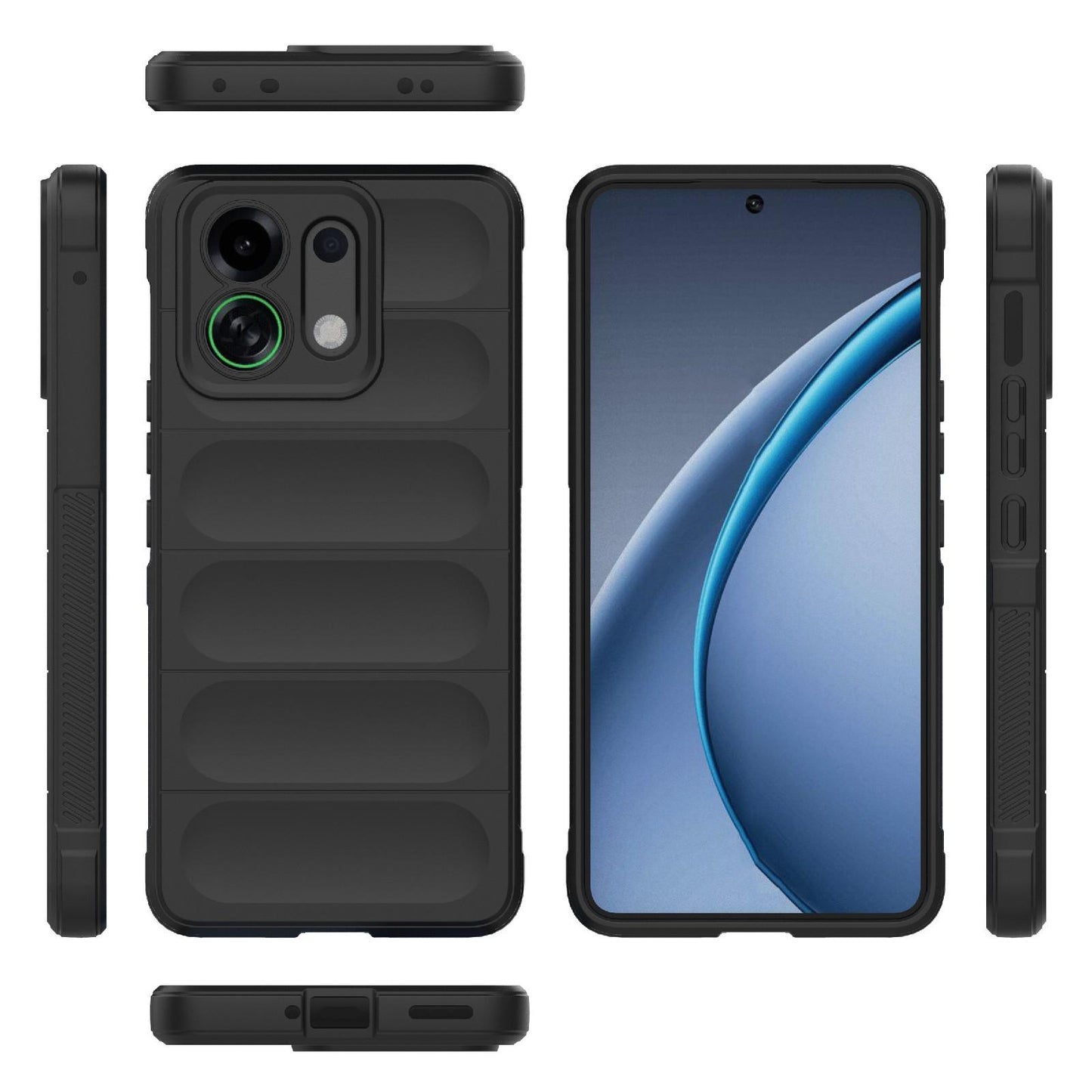 For OPPO K13 Turbo 5G / Turbo Pro 5G Magic Shield TPU + Flannel Phone Case(Black)