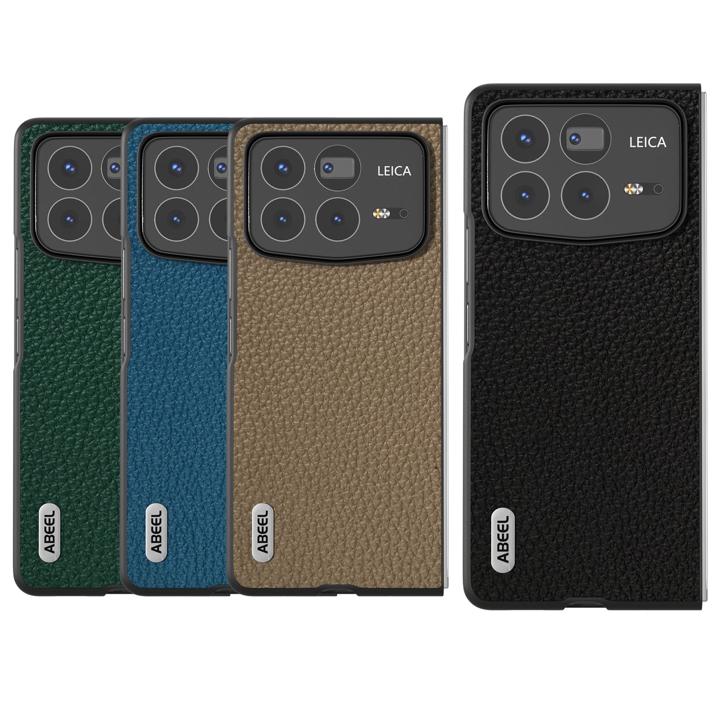 For Xiaomi Mix Fold 4 ABEEL Genuine Leather Litchi Texture Phone Case(Black)