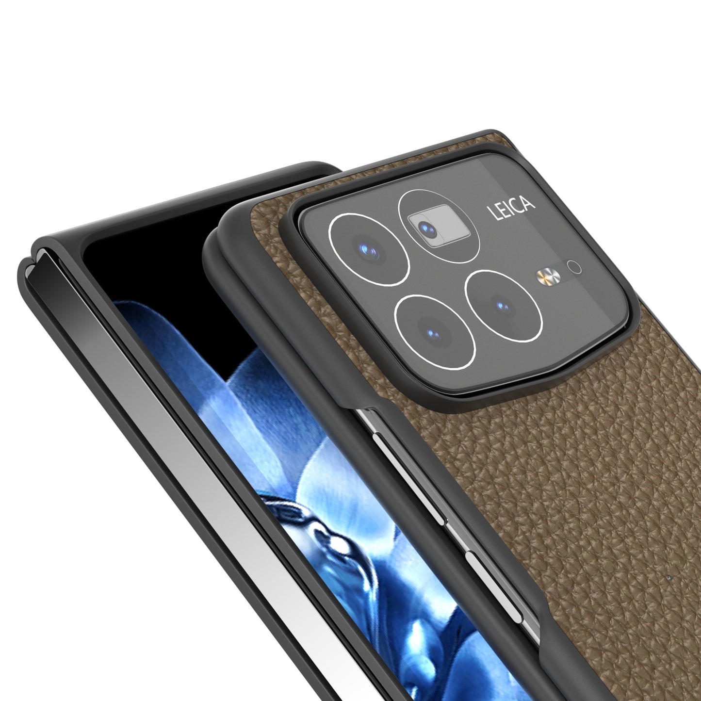 For Xiaomi Mix Fold 4 ABEEL Genuine Leather Litchi Texture Phone Case(Grey)